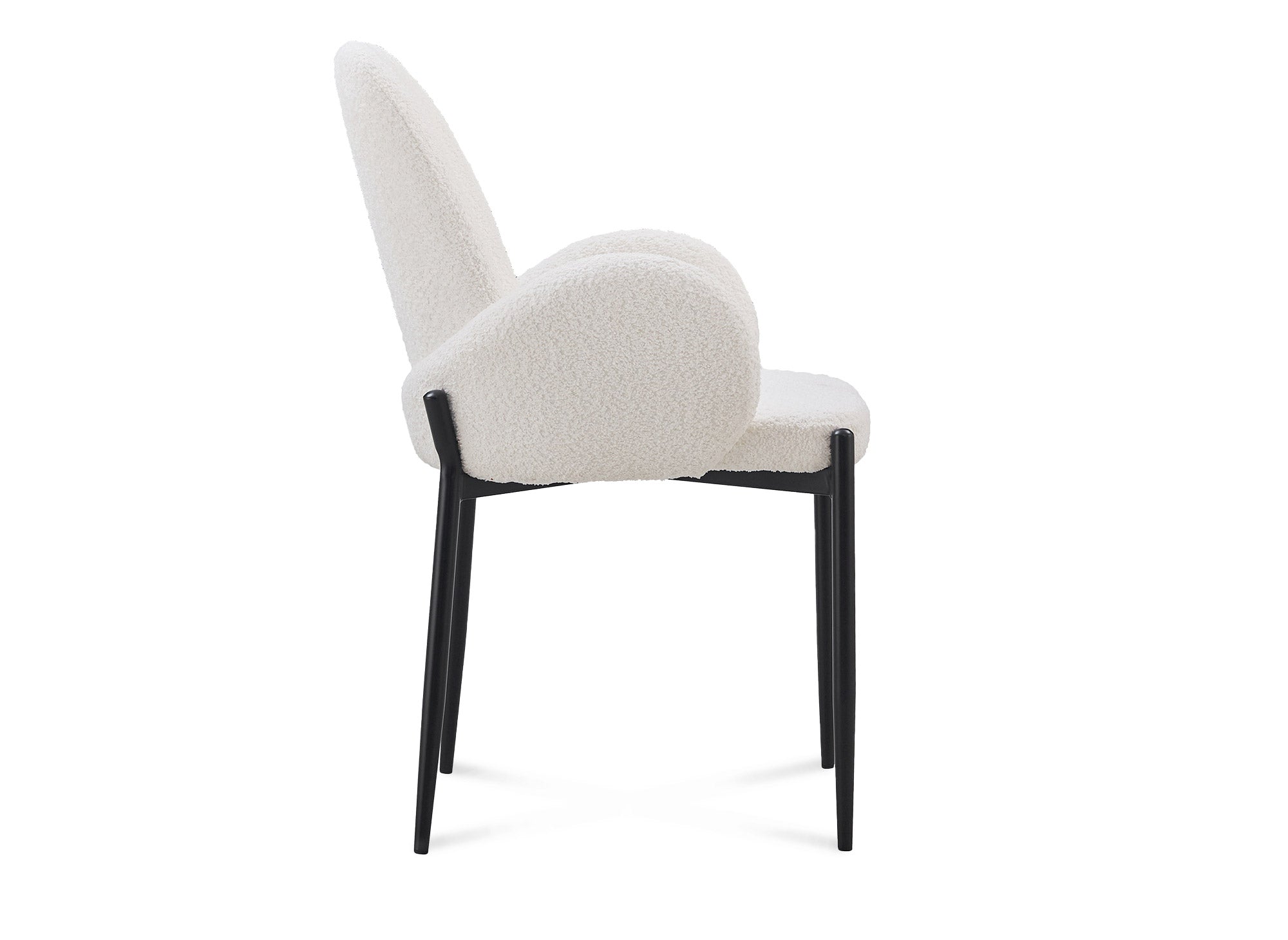 2er-Set KAMILIA Stühle in weißer Schaffelloptik