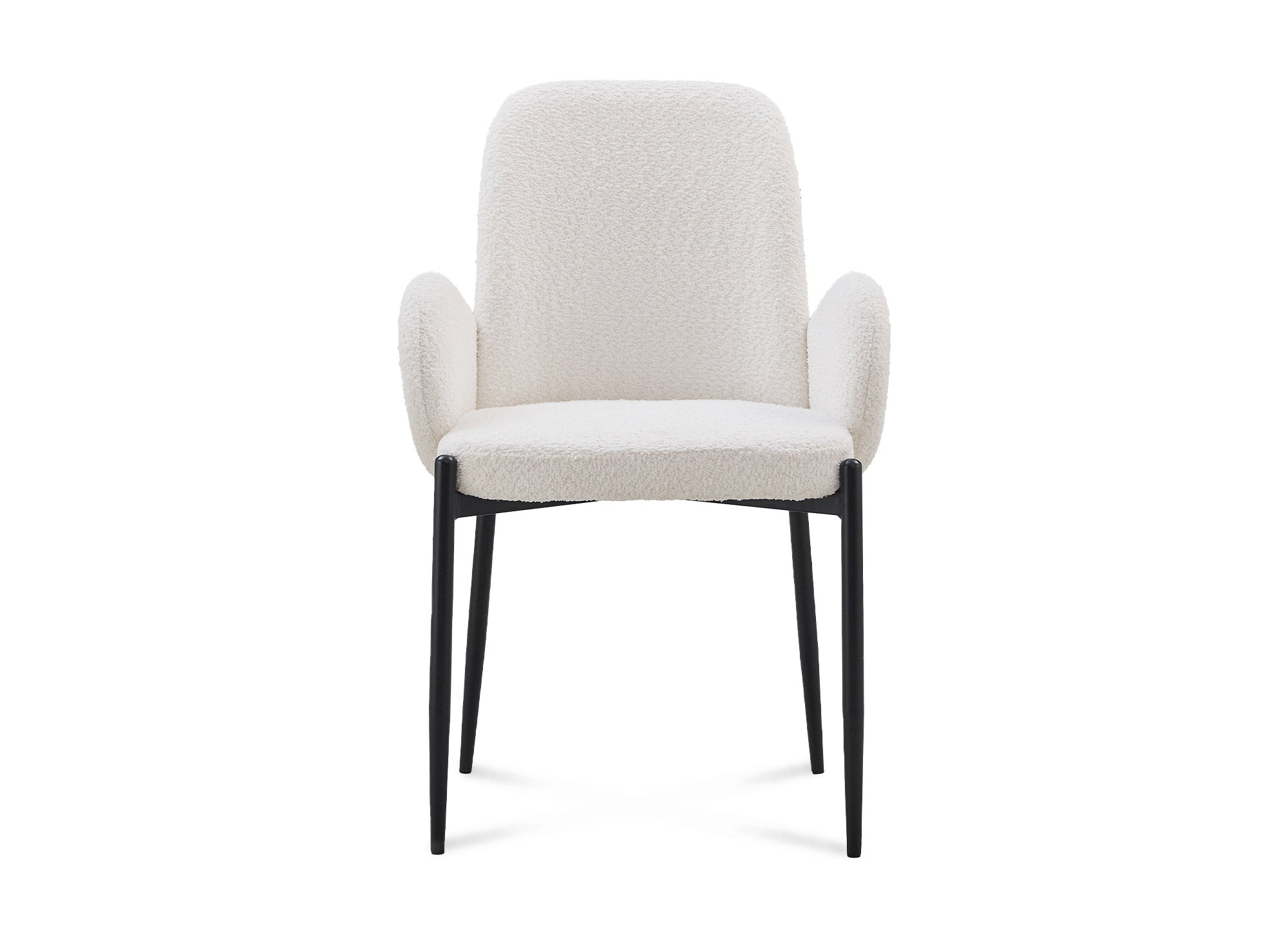 2er-Set KAMILIA Stühle in weißer Schaffelloptik