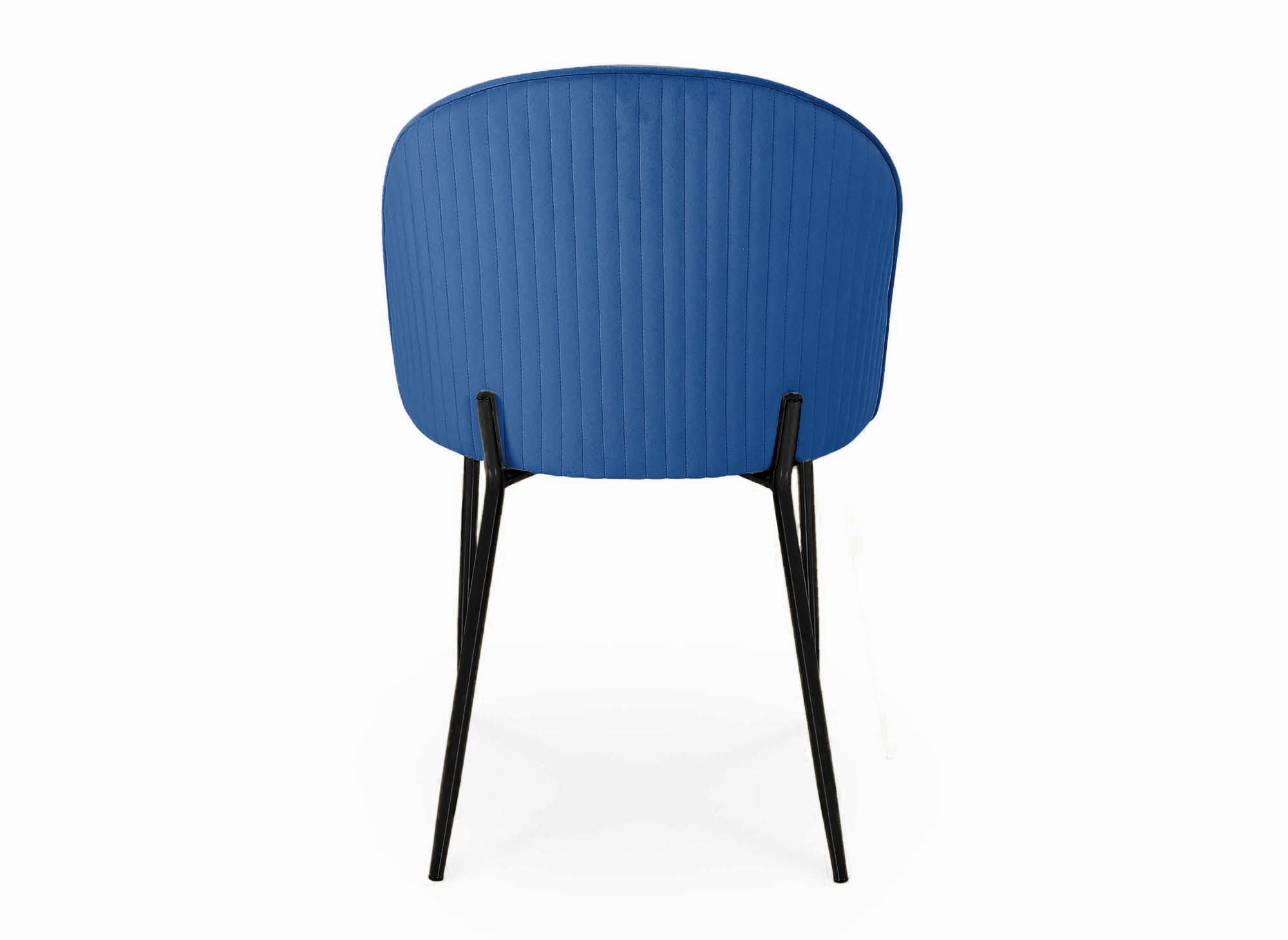2er-Set Designerstühle aus blauem Samt mit schwarzen Beinen ARABEL