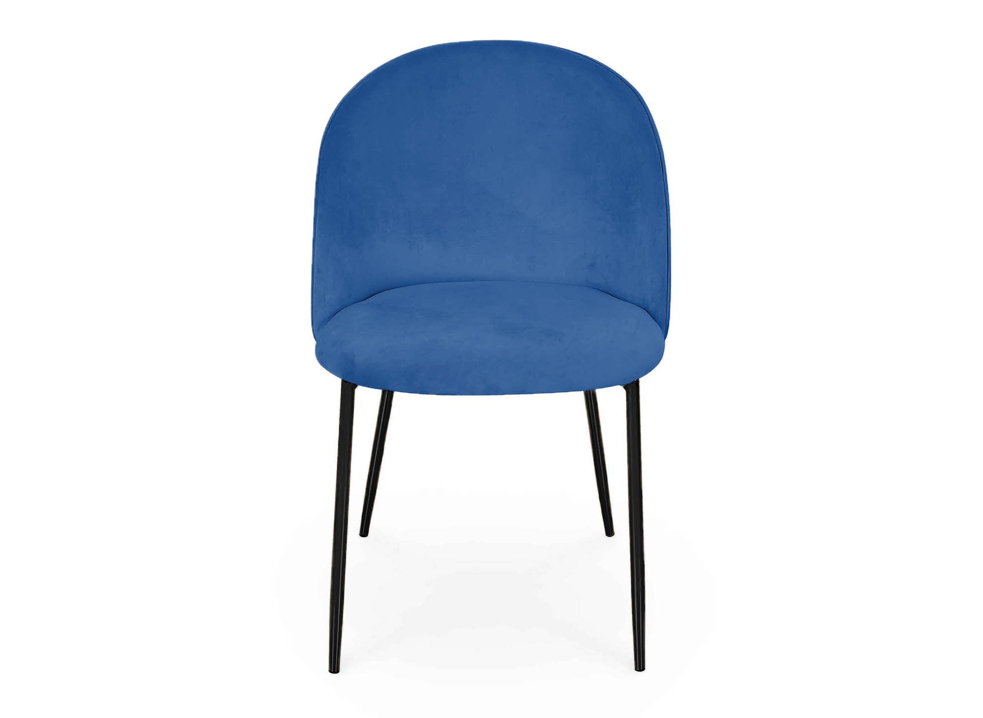 2er-Set Designerstühle aus blauem Samt mit schwarzen Beinen ARABEL