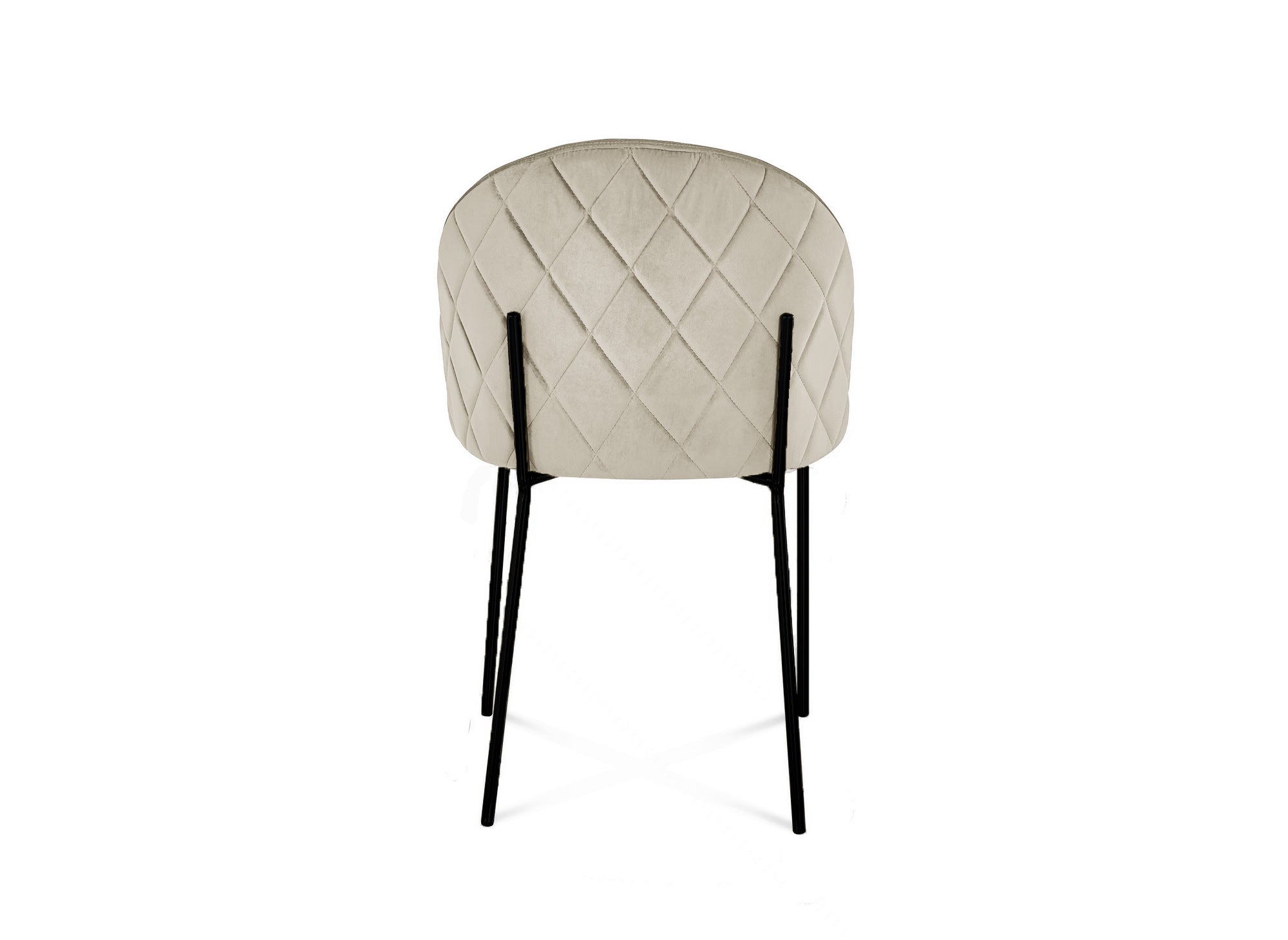 2er Set Designerstühle aus beigem Samt mit schwarzen Beinen KENNETH