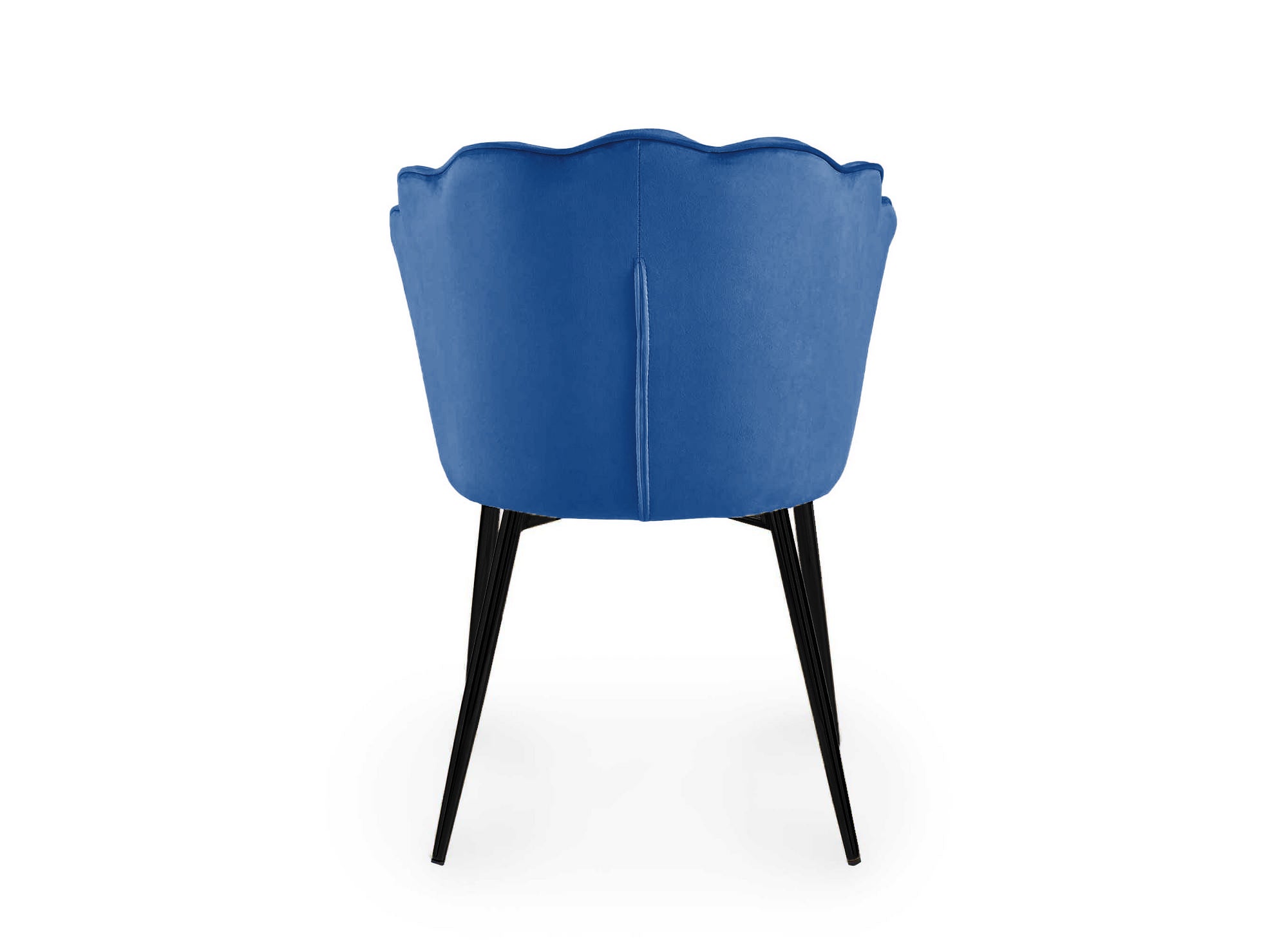 2er-Set Designerstühle aus blauem Samt mit schwarzen Beinen GARANCE