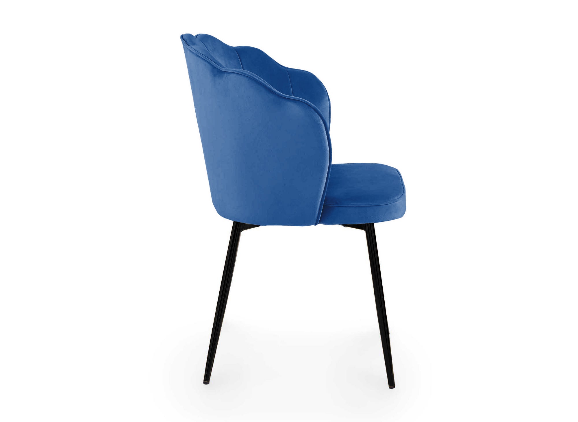 2er-Set Designerstühle aus blauem Samt mit schwarzen Beinen GARANCE