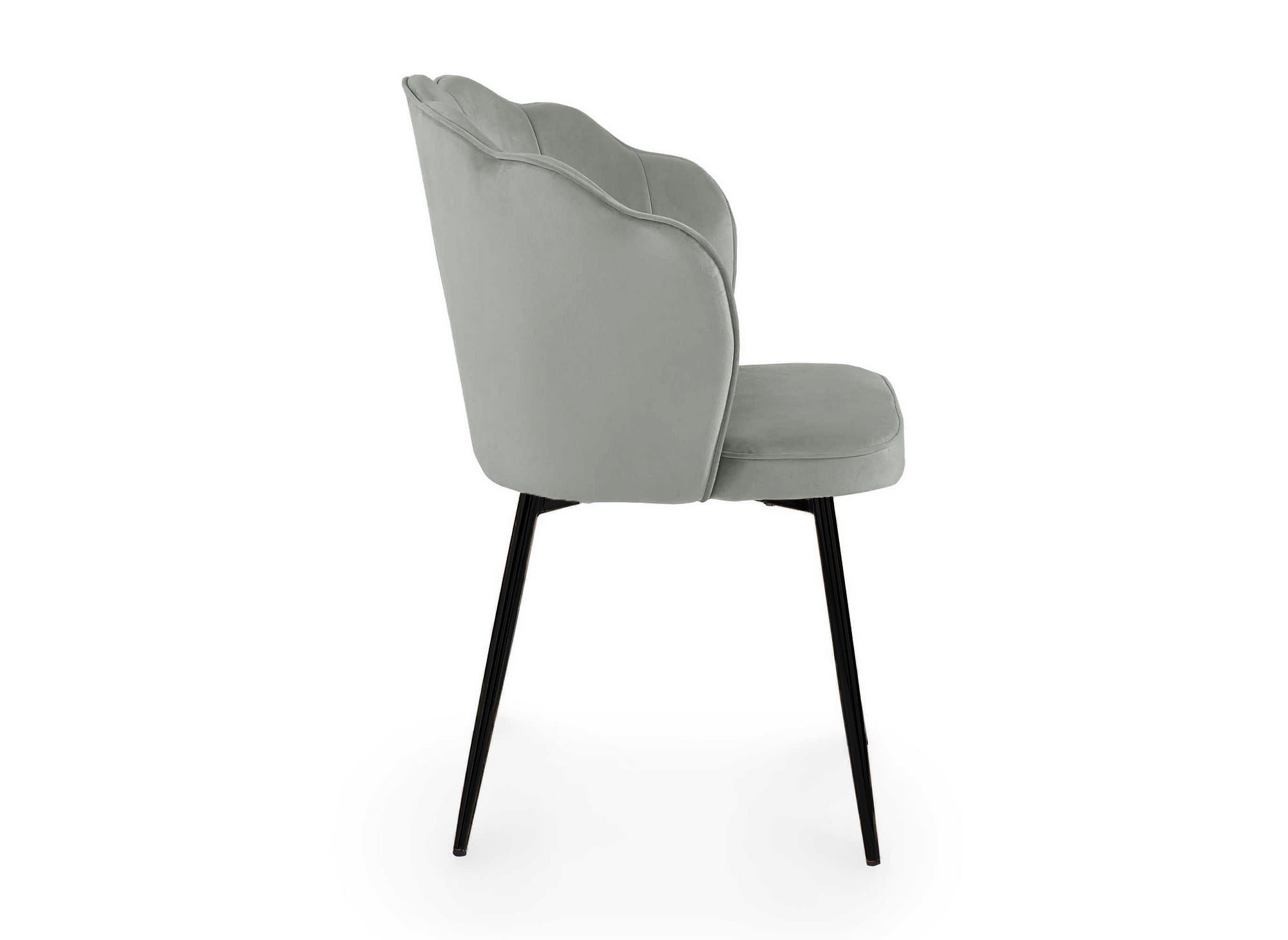 2er-Set Designerstühle aus grauem Samt mit schwarzen Beinen GARANCE