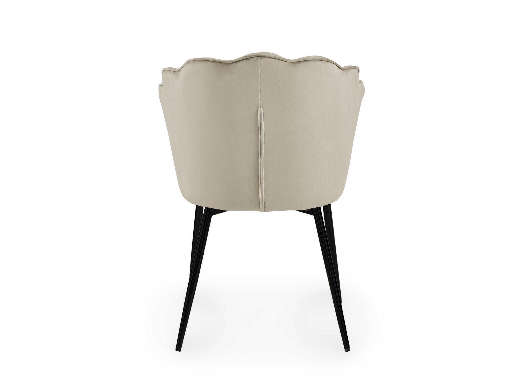 2er-Set Designerstühle aus beigem Samt mit schwarzen Beinen GARANCE