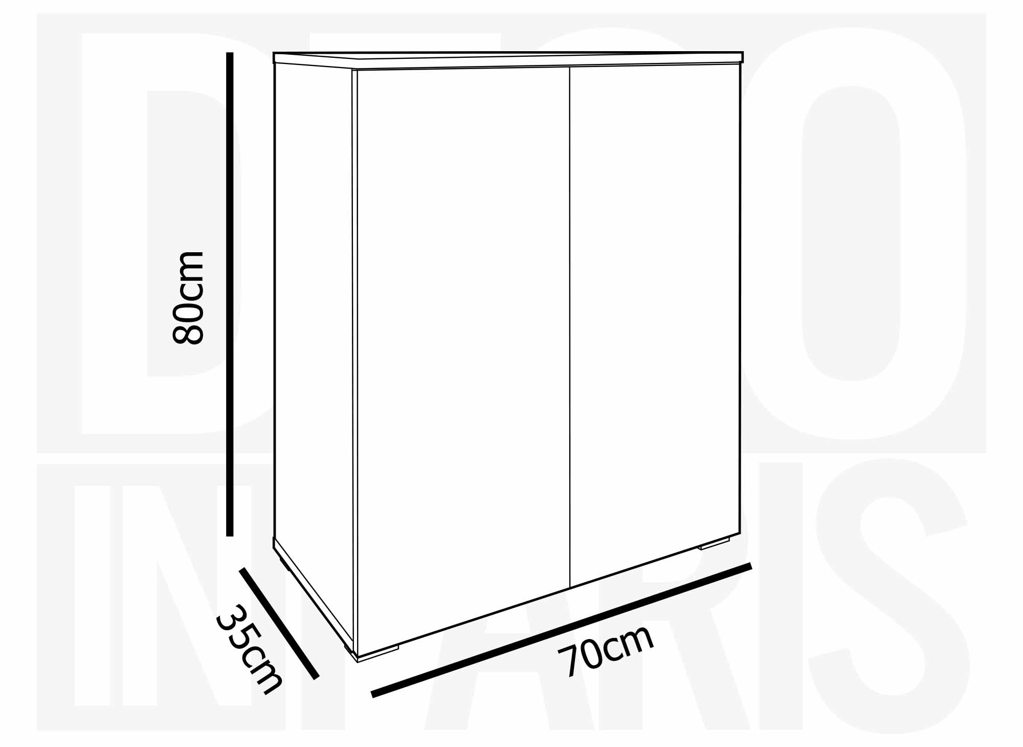 BAKI Schuhschrank aus Holz mit 2 Türen und 4 Schubladen
