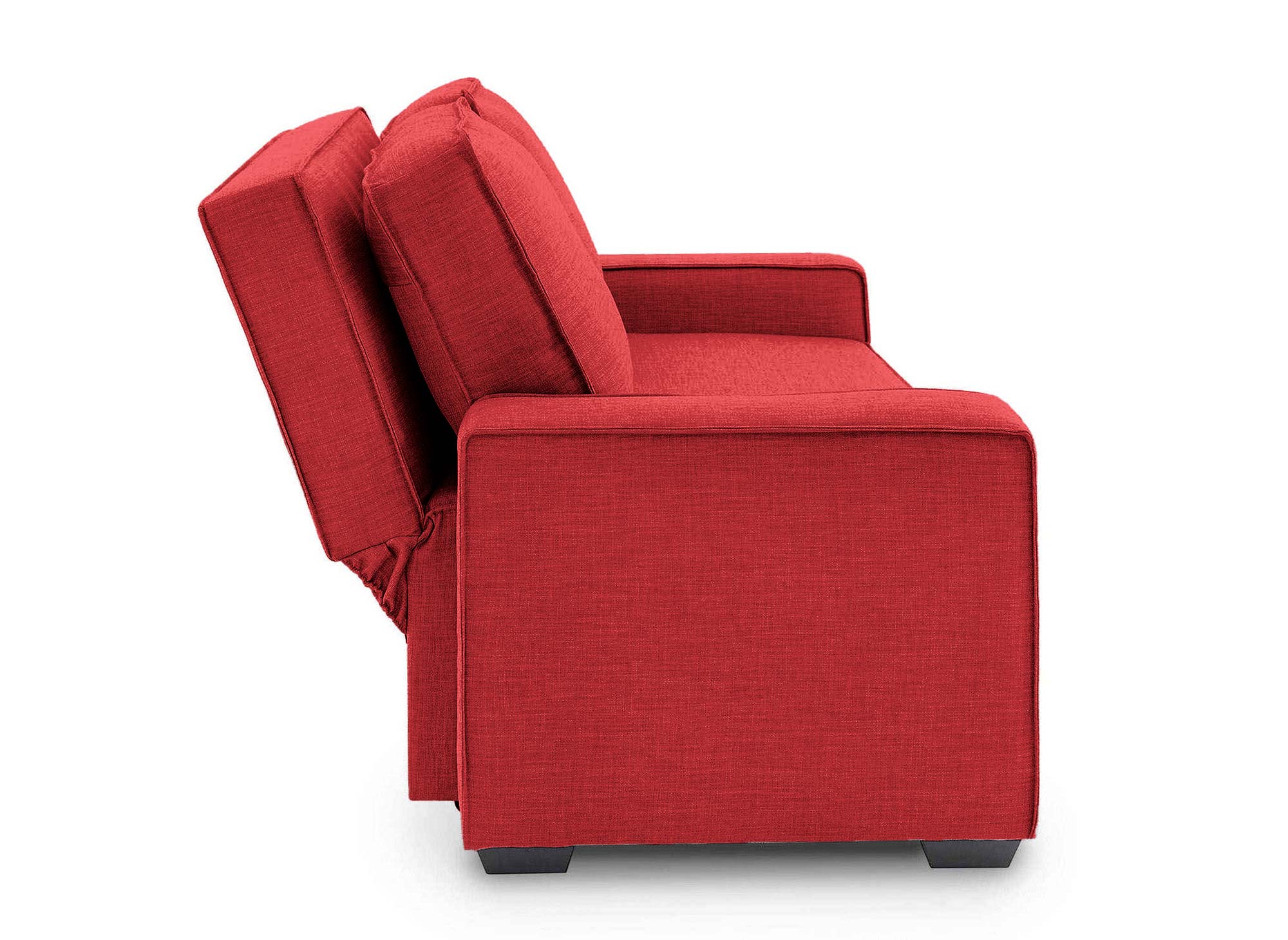 JAMES 3-Sitzer-Schlafsofa aus rotem Stoff