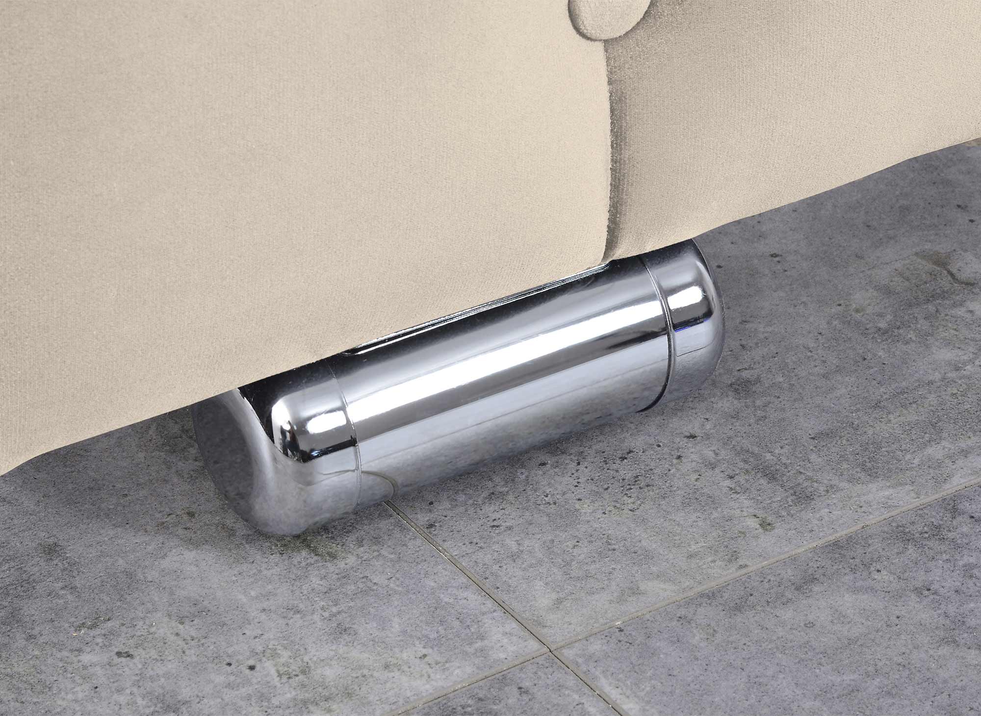Beiges Samtbett mit Stauraum 140X190 cm PERLA