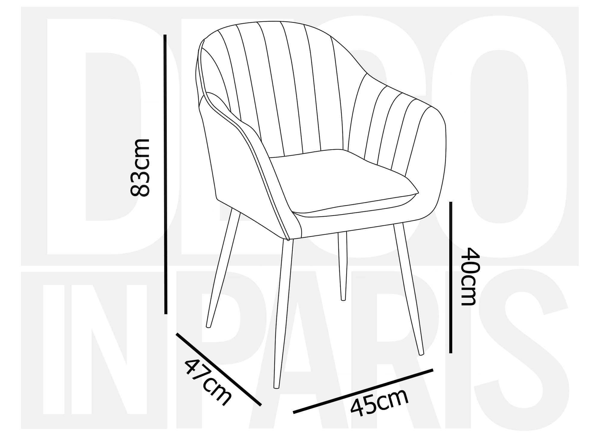 2er-Set Stühle mit Armlehnen aus grünem Samt EDWIGE