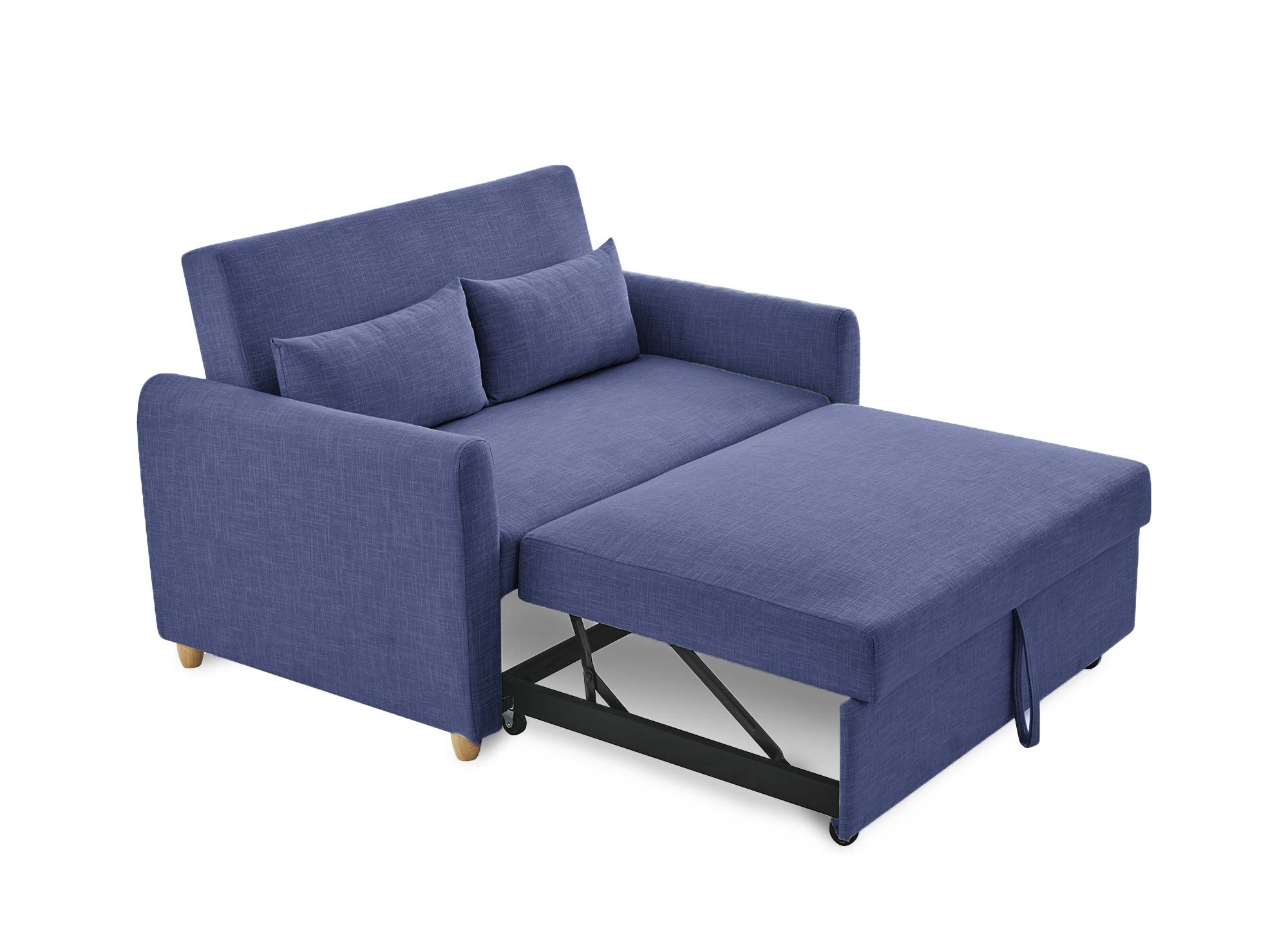 KALAYA Skandinavisches Schlafsofa aus blauem Stoff