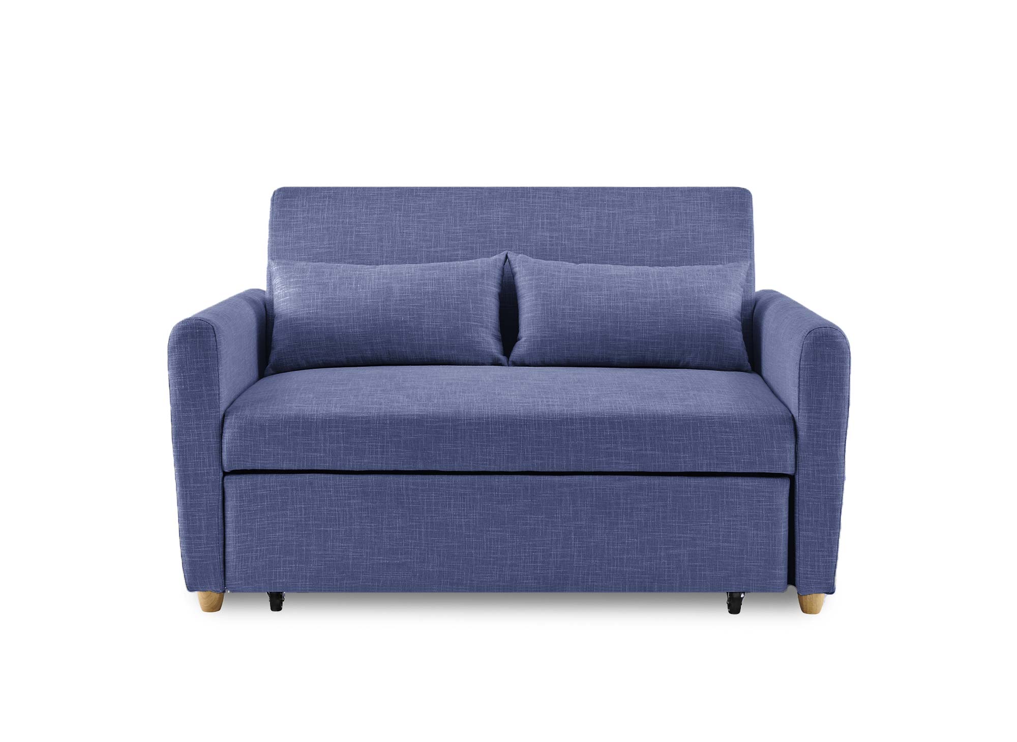 KALAYA Skandinavisches Schlafsofa aus blauem Stoff