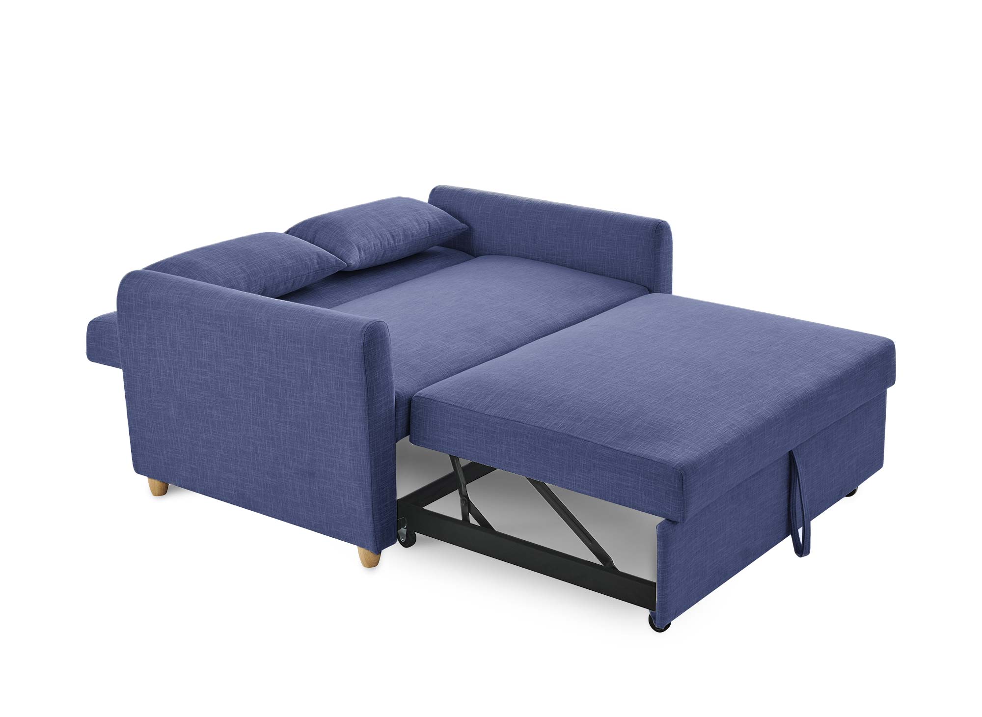 KALAYA Skandinavisches Schlafsofa aus blauem Stoff