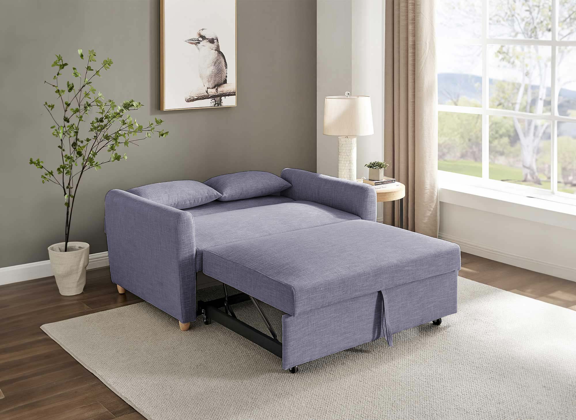 Skandinavisches Schlafsofa aus grauem Stoff KALAYA