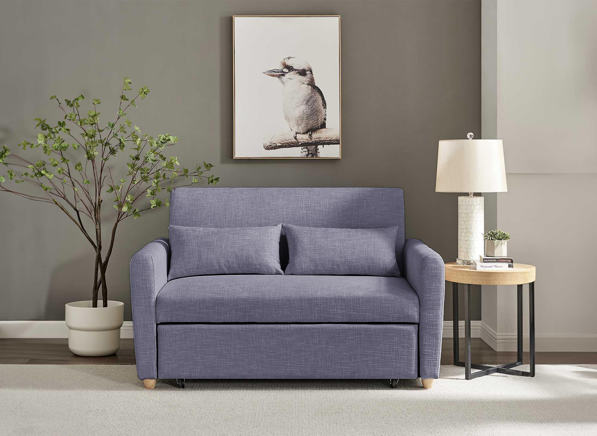 Skandinavisches Schlafsofa aus grauem Stoff KALAYA