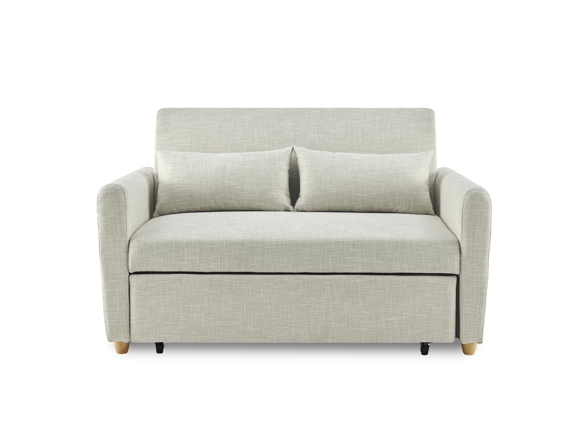 Skandinavisches Schlafsofa aus beigem Stoff KALAYA