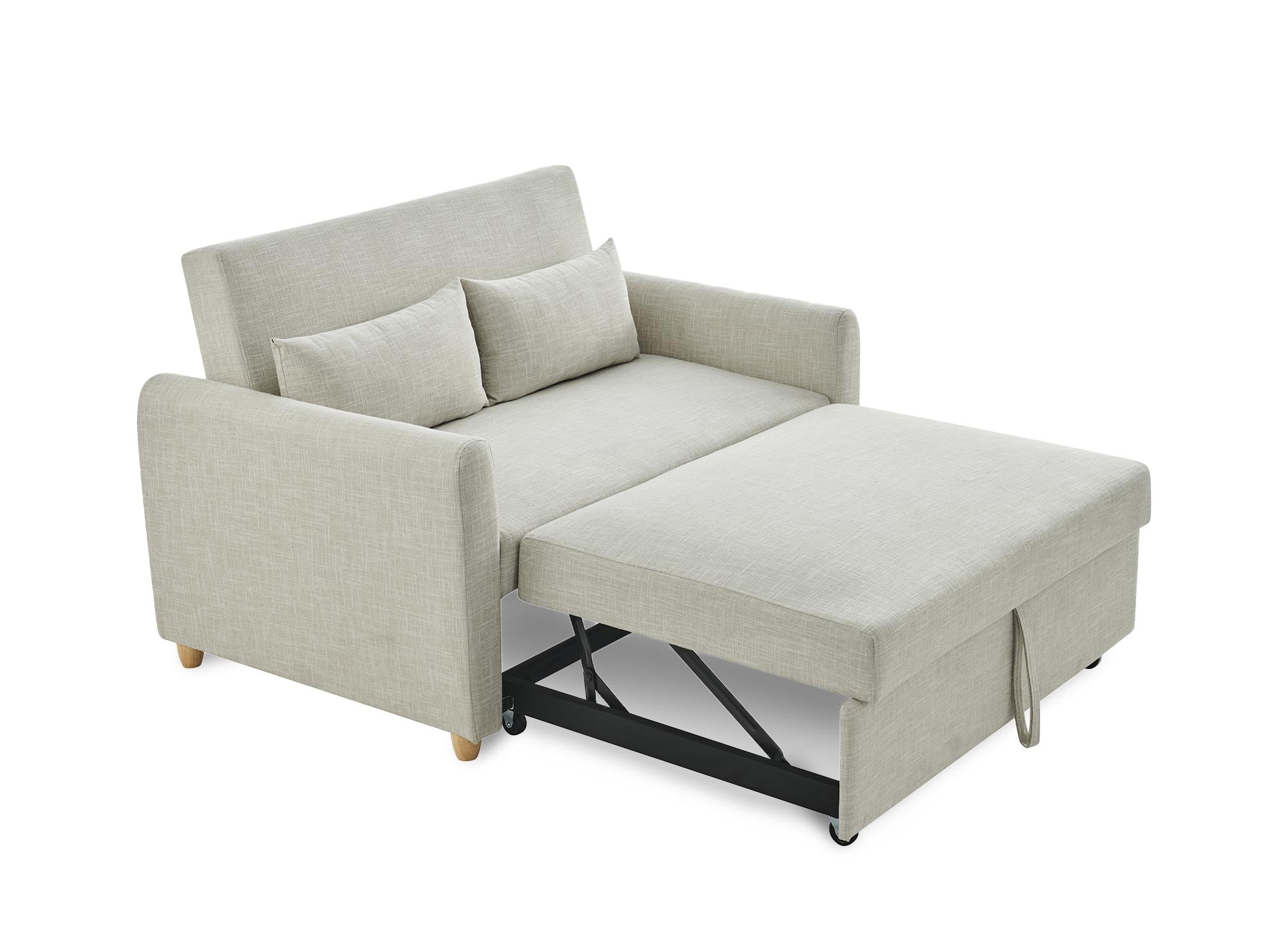 Skandinavisches Schlafsofa aus beigem Stoff KALAYA