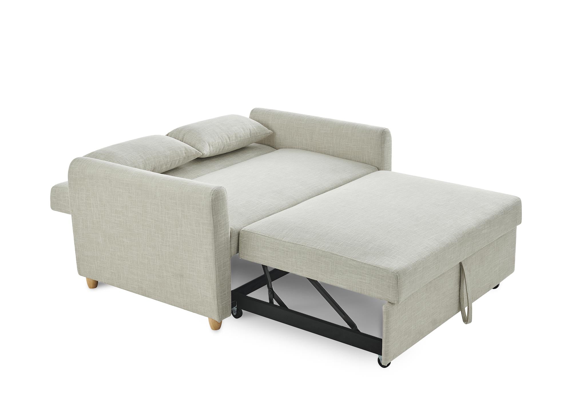 Skandinavisches Schlafsofa aus beigem Stoff KALAYA