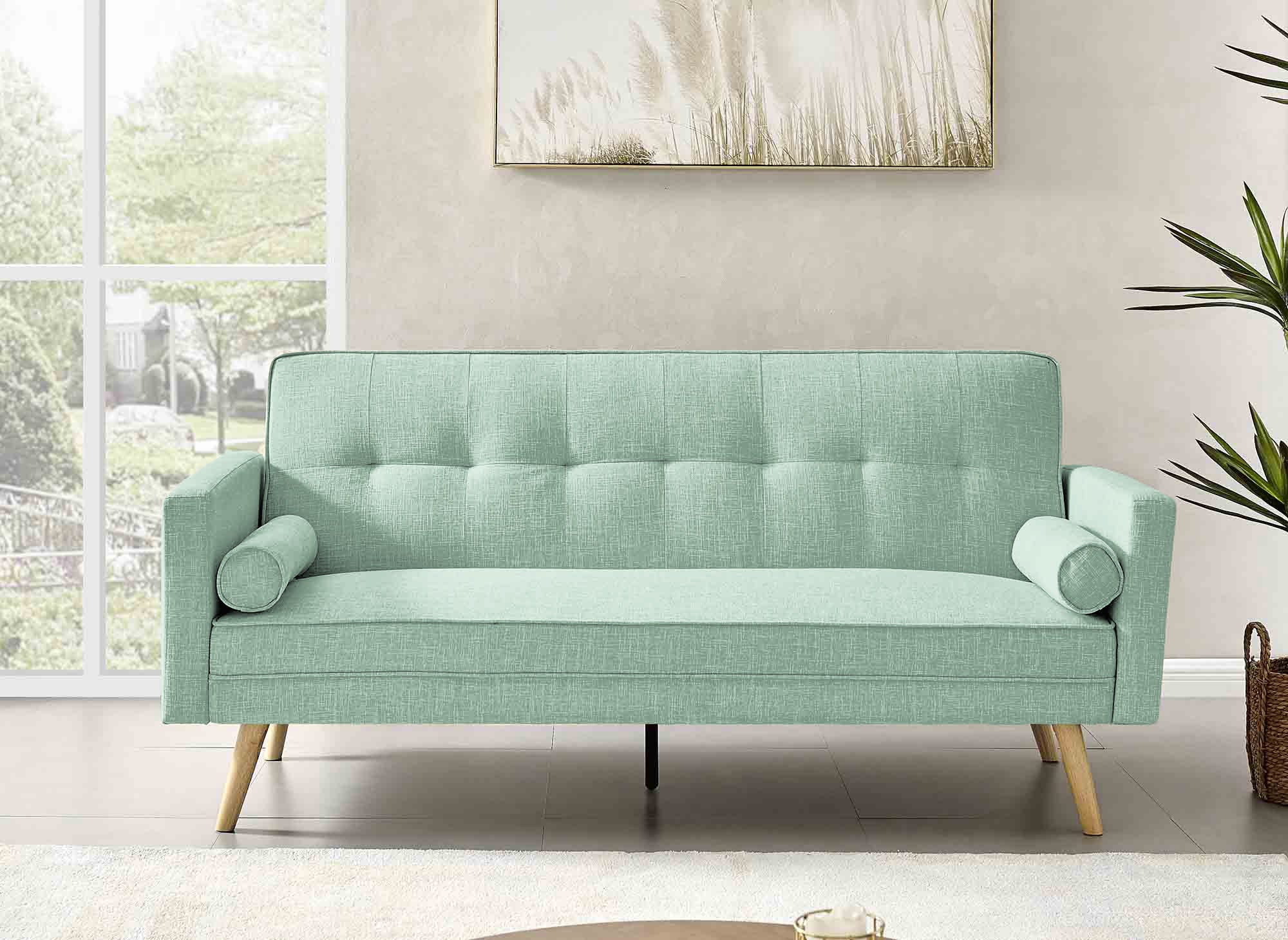 TANIA wassergrünes Stoffschlafsofa