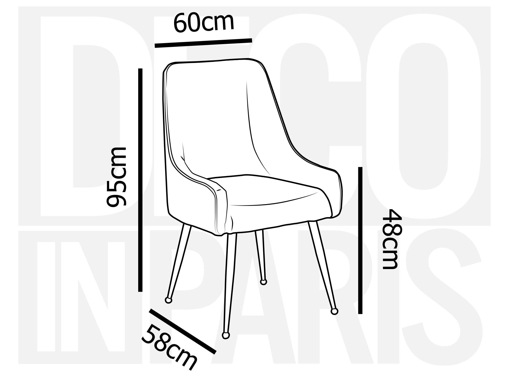 2er-Set graue Samtstühle mit goldenen Metallbeinen DORY