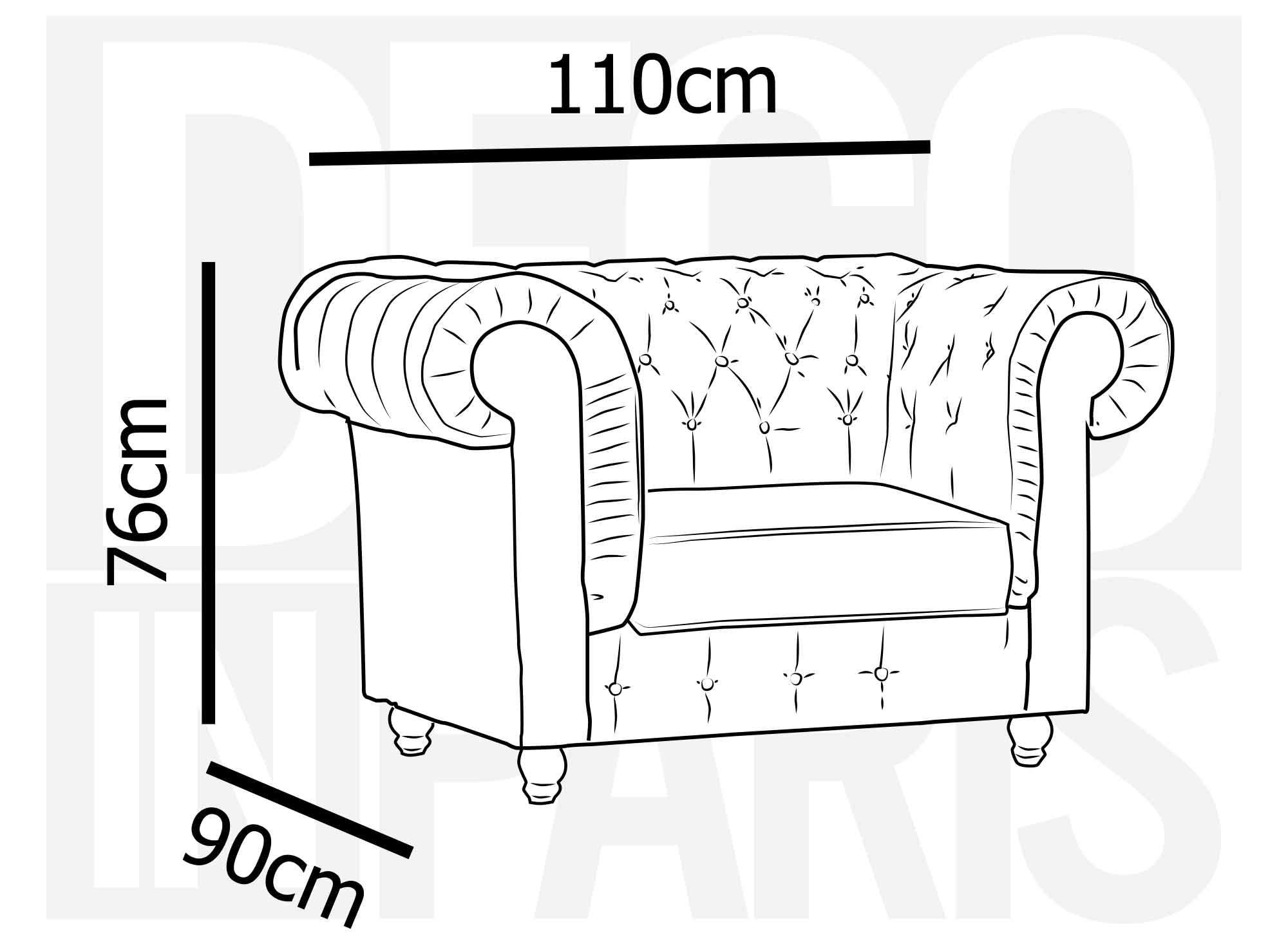 Chesterfield-Sessel aus Vintage-Mikrofaserstoff in Braun - WILSTON