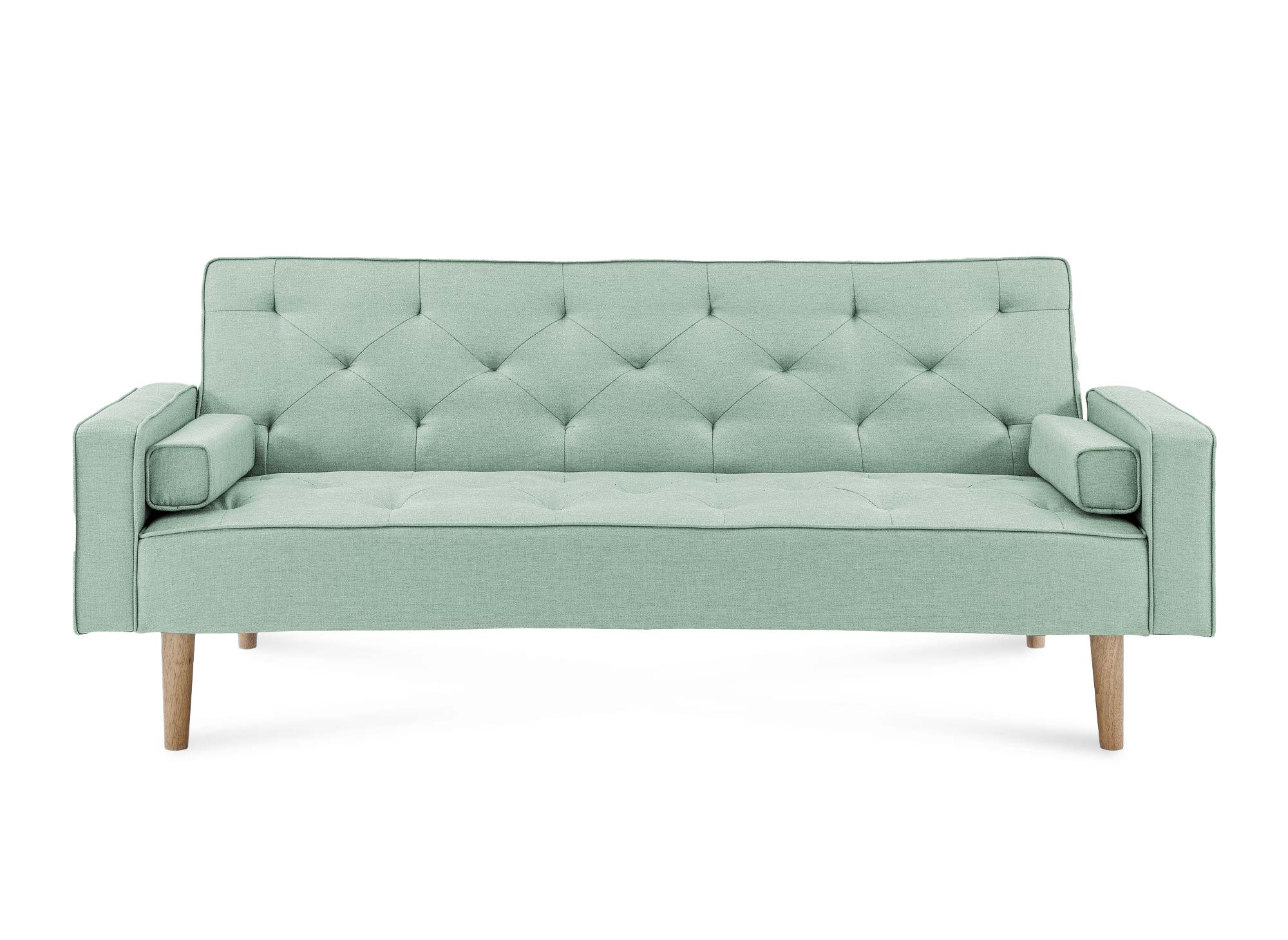 JAKARTA Wassergrünes Stoffschlafsofa mit Holzbeinen