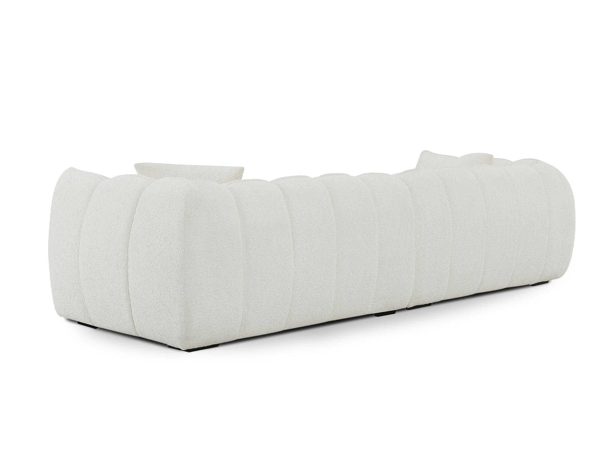 ALISSA 4-Sitzer-Sofa mit festem Sitz in ecrufarbener Schaffelloptik