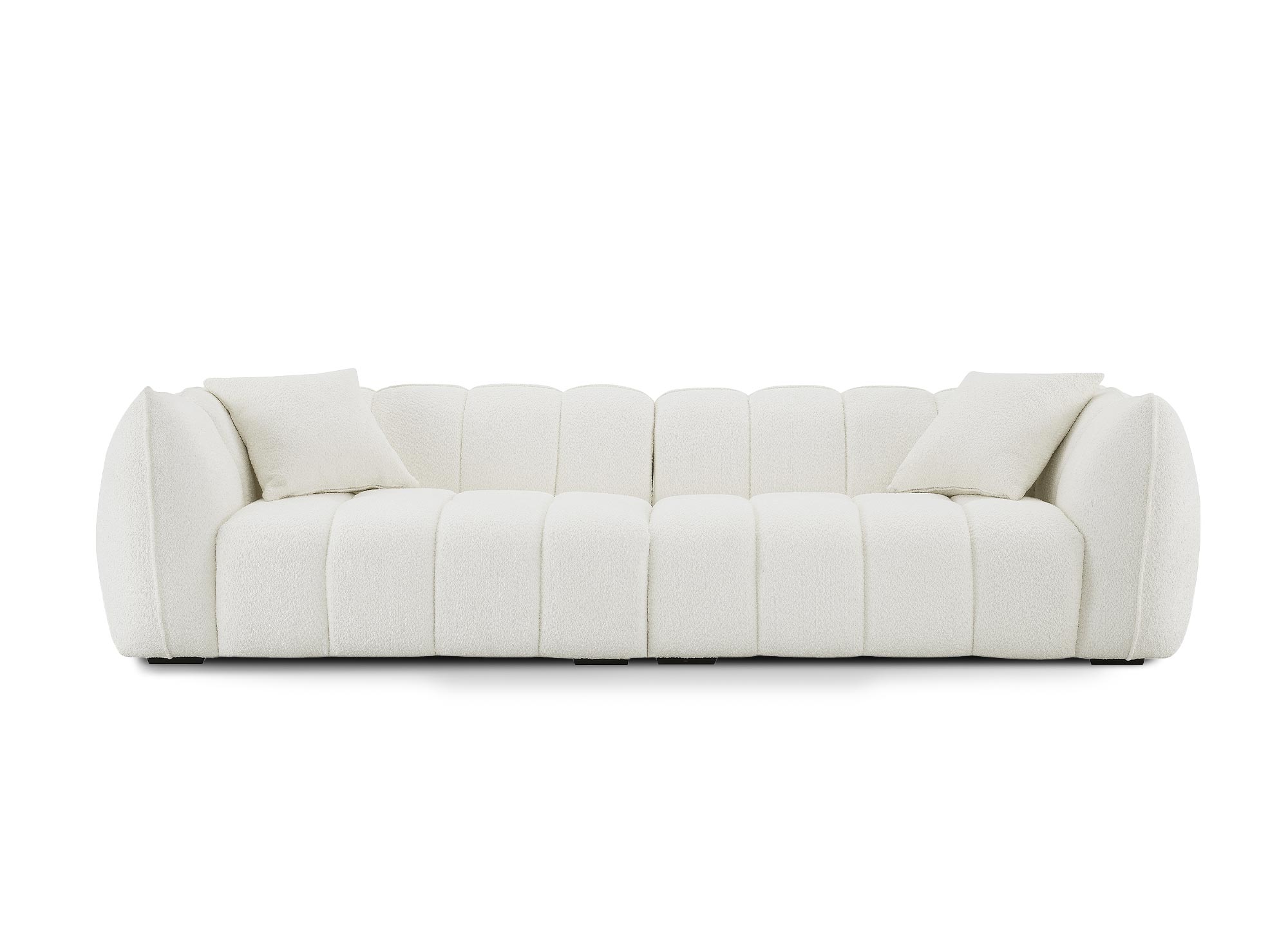 ALISSA 4-Sitzer-Sofa in ecrufarbener Schaffelloptik