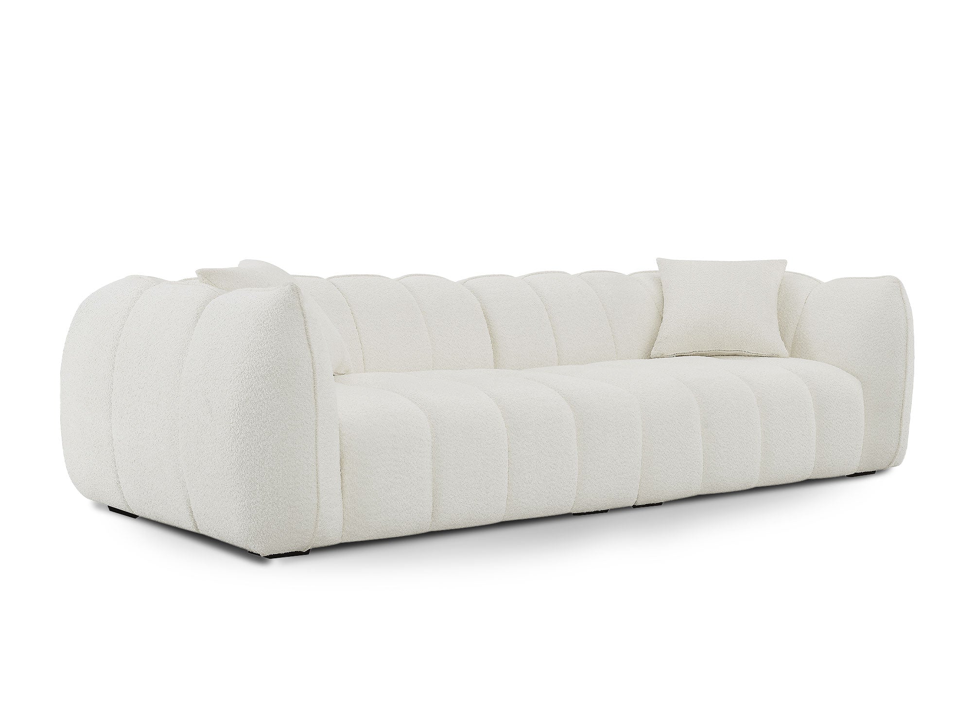 ALISSA 4-Sitzer-Sofa in ecrufarbener Schaffelloptik