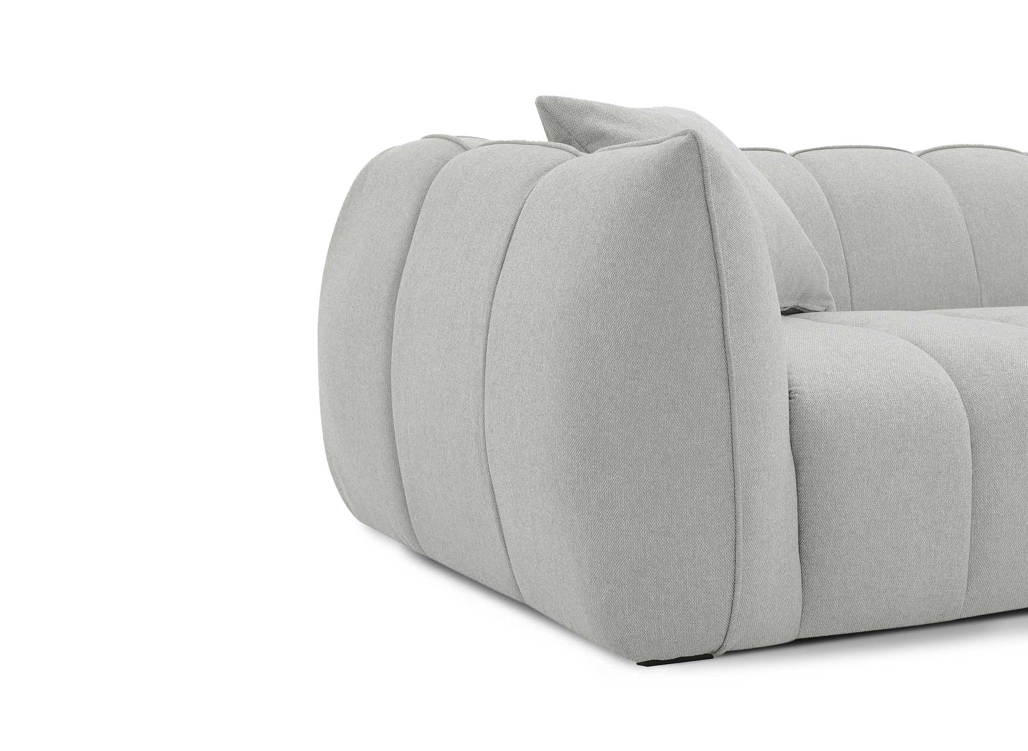 ALISSA 4-Sitzer-Sofa mit festem Sitz in grauem Stoff