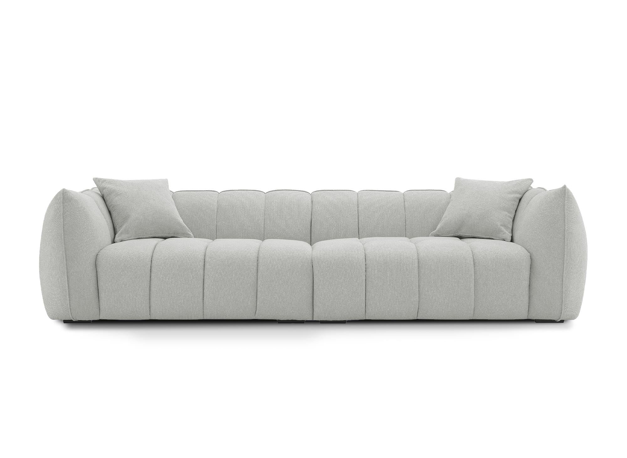 ALISSA 4-Sitzer-Sofa mit festem Sitz in grauem Stoff