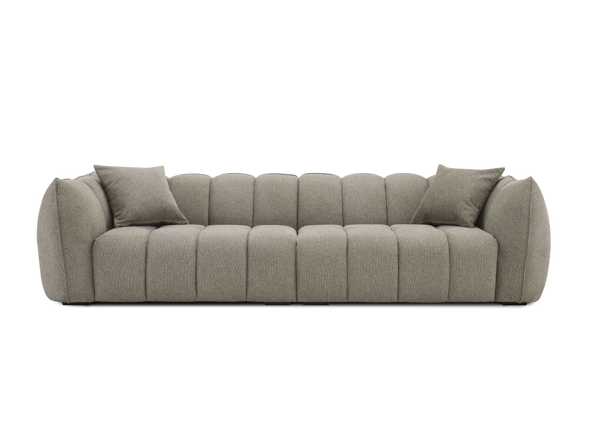 ALISSA 4-Sitzer-Sofa aus taupefarbenem Stoff