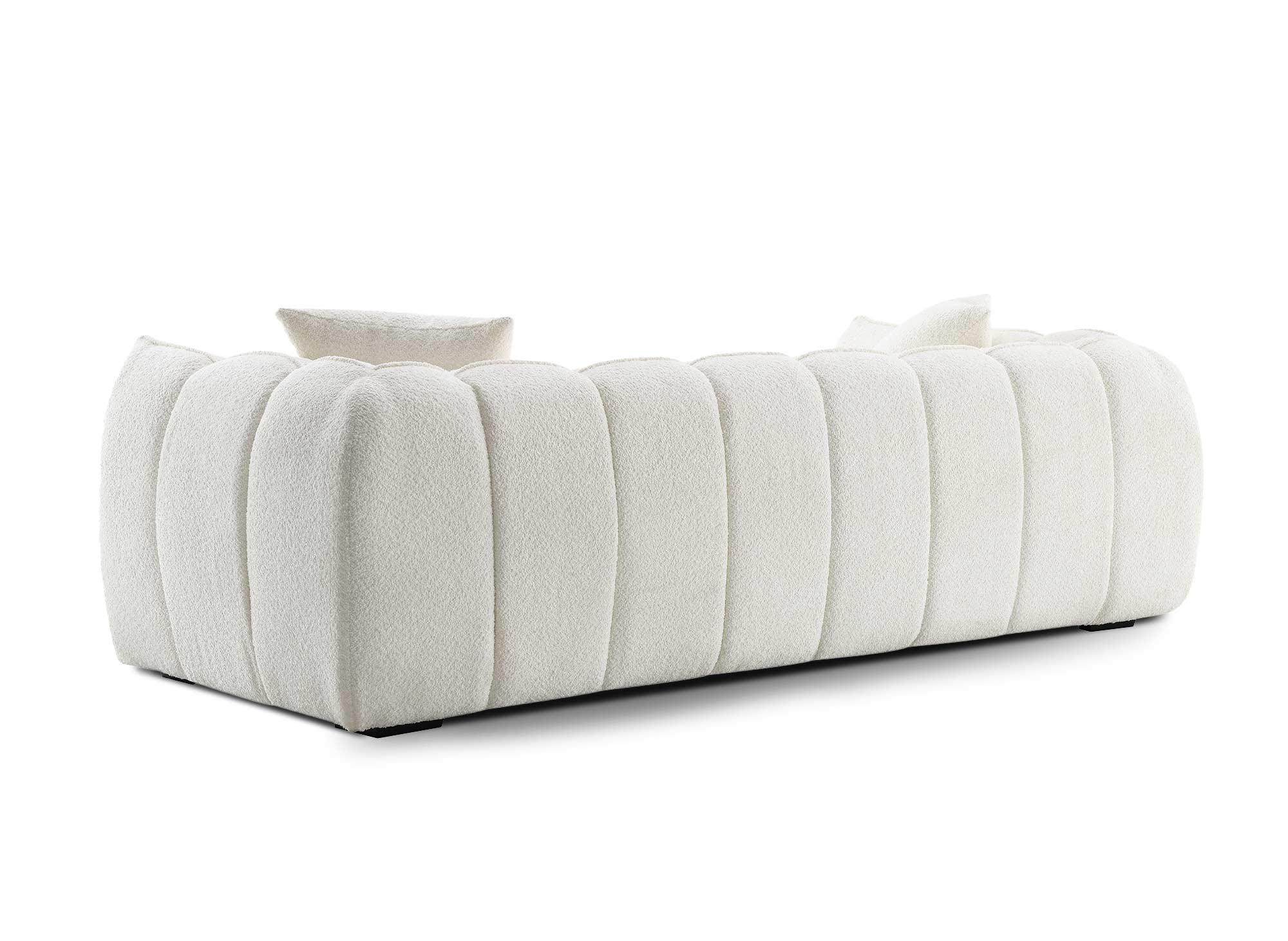 ALISSA 3-Sitzer-Sofa in Ecru mit Schaffelleffekt