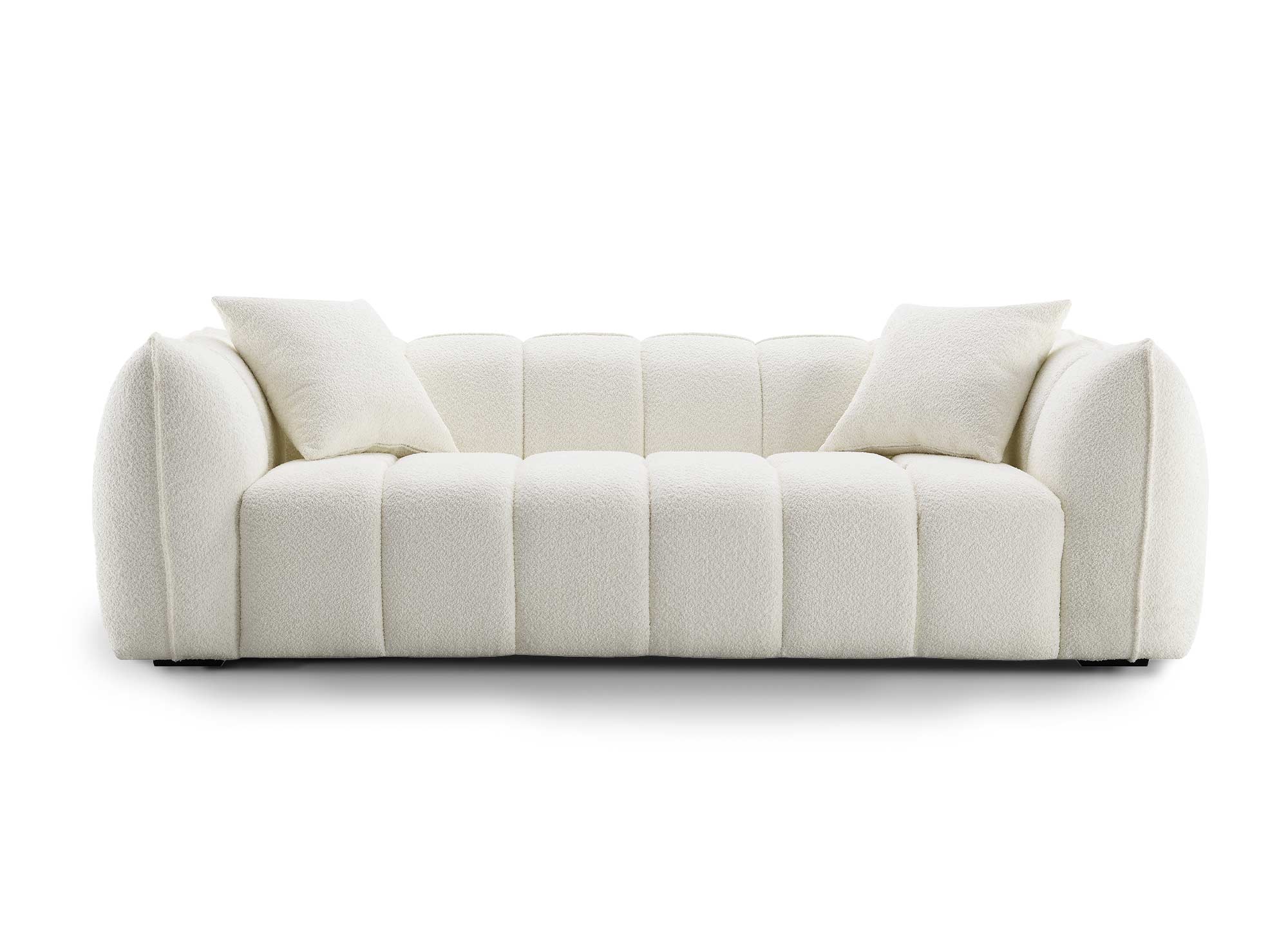 ALISSA 3-Sitzer-Sofa in Ecru mit Schaffelleffekt