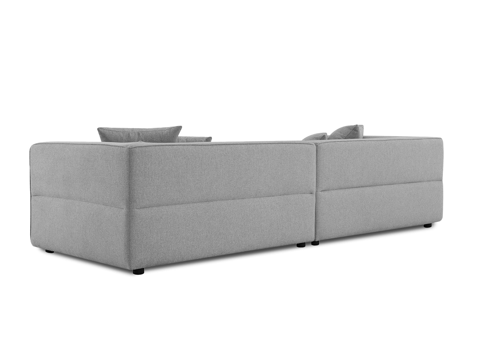 EVELYNE 4-Sitzer-Sofa mit festem Sitz in grauem Stoff