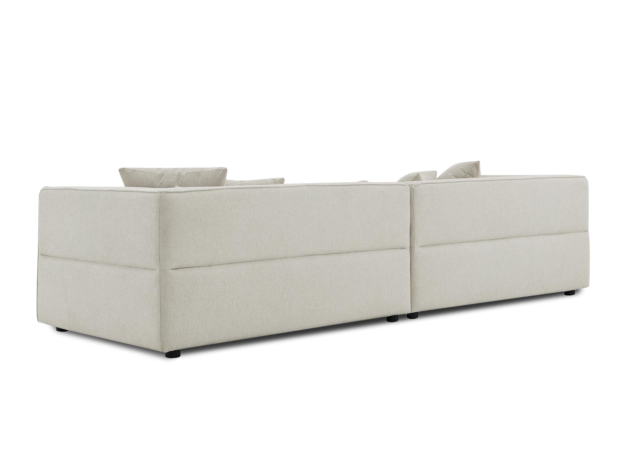 EVELYNE 4-Sitzer-Sofa mit festem Sitz in beigem Stoff