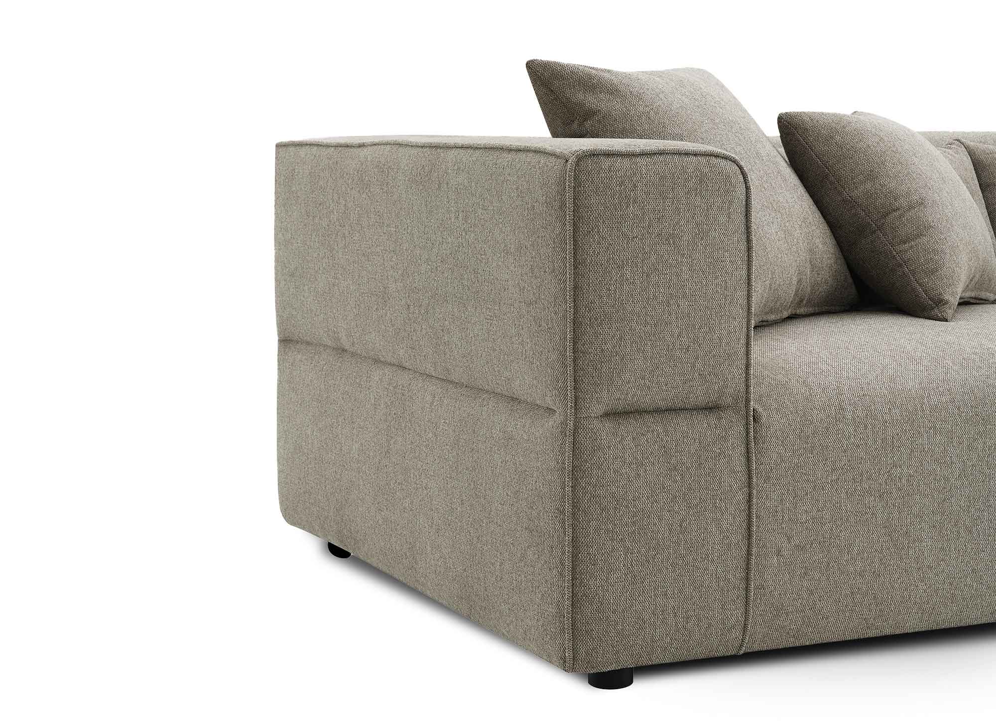 EVELYNE 3-Sitzer-Sofa aus taupefarbenem Stoff