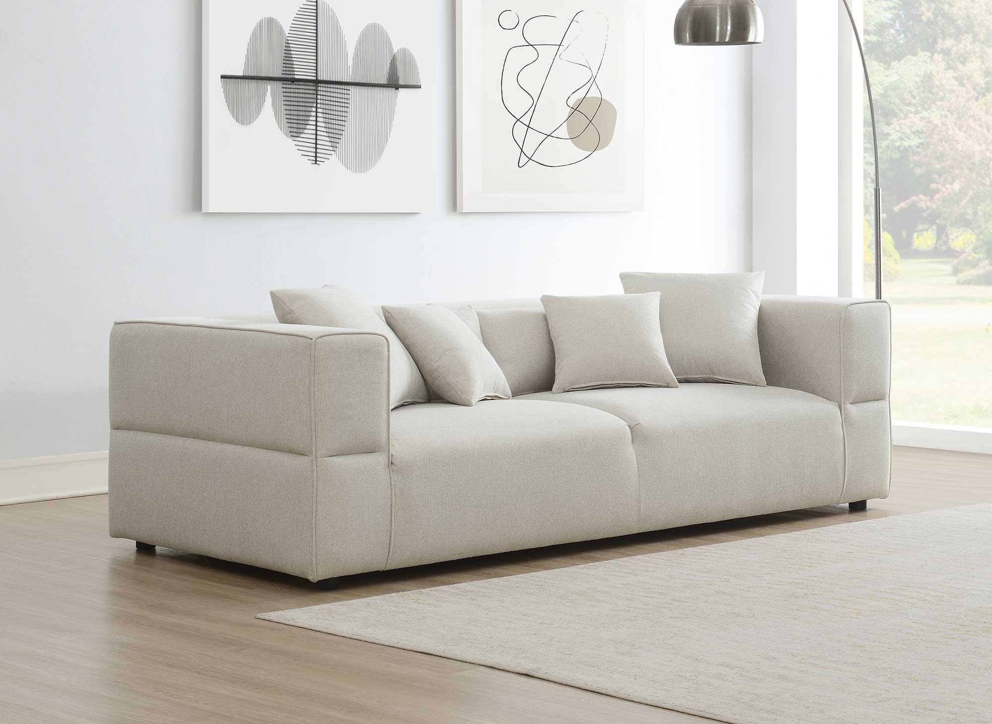 EVELYNE 3-Sitzer-Sofa aus beigefarbenem Stoff