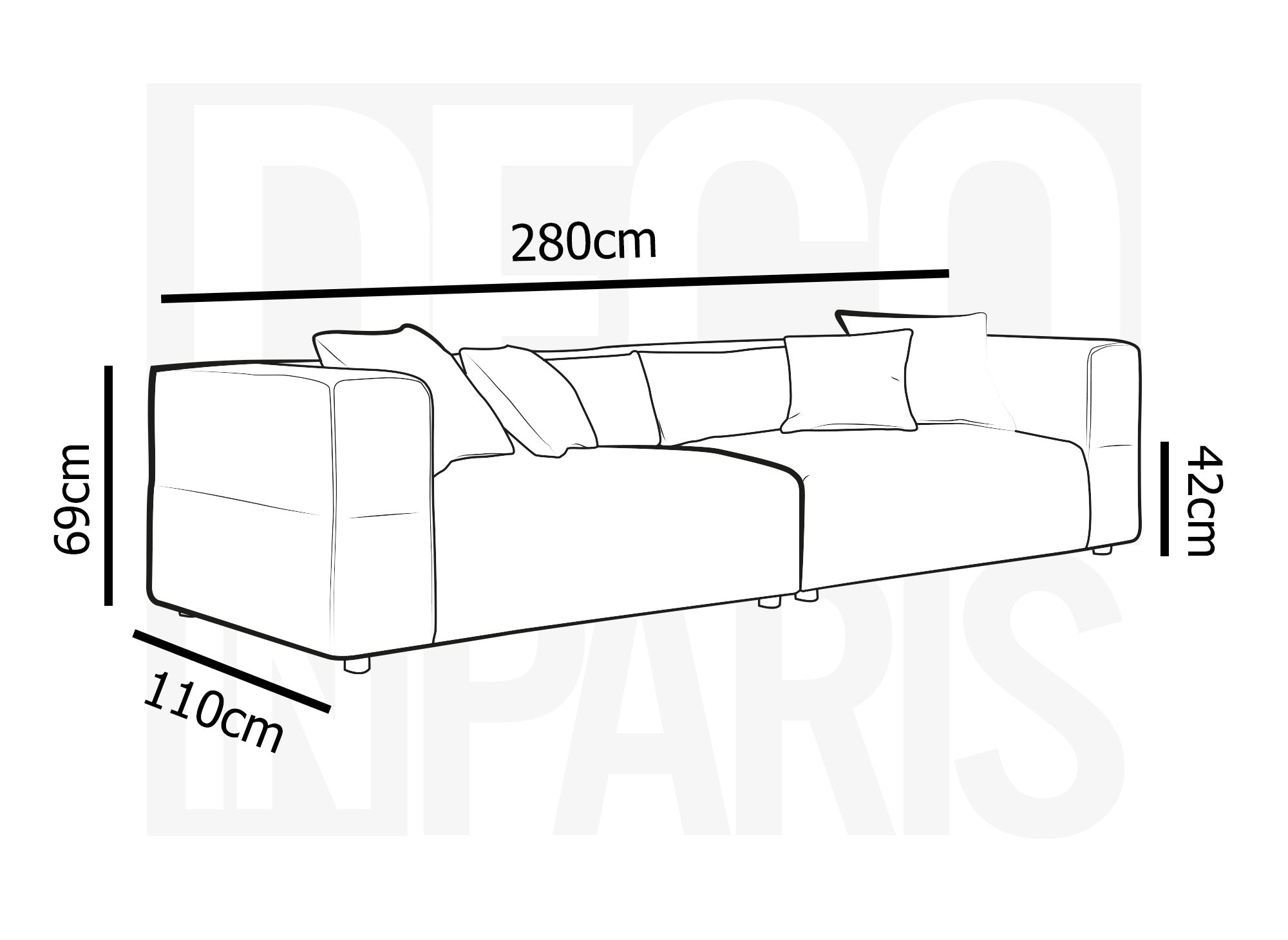 EVELYNE 4-Sitzer-Sofa aus beigefarbenem Stoff
