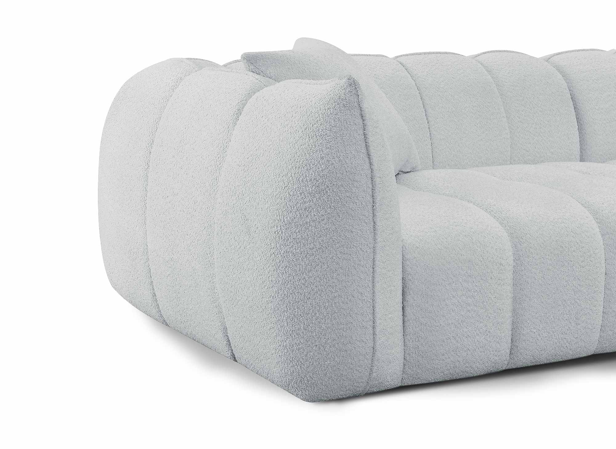 ALISSA 4-Sitzer-Sofa in grauer Schaffelloptik