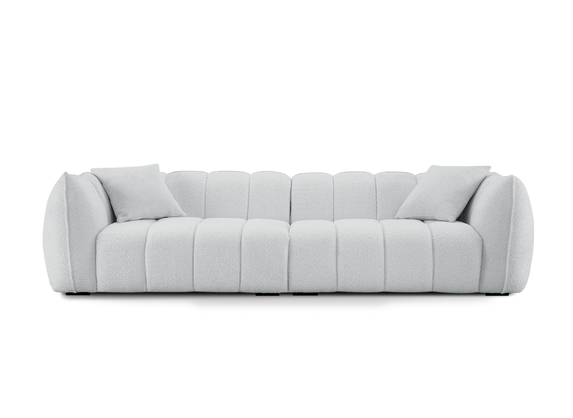 ALISSA 4-Sitzer-Sofa in grauer Schaffelloptik