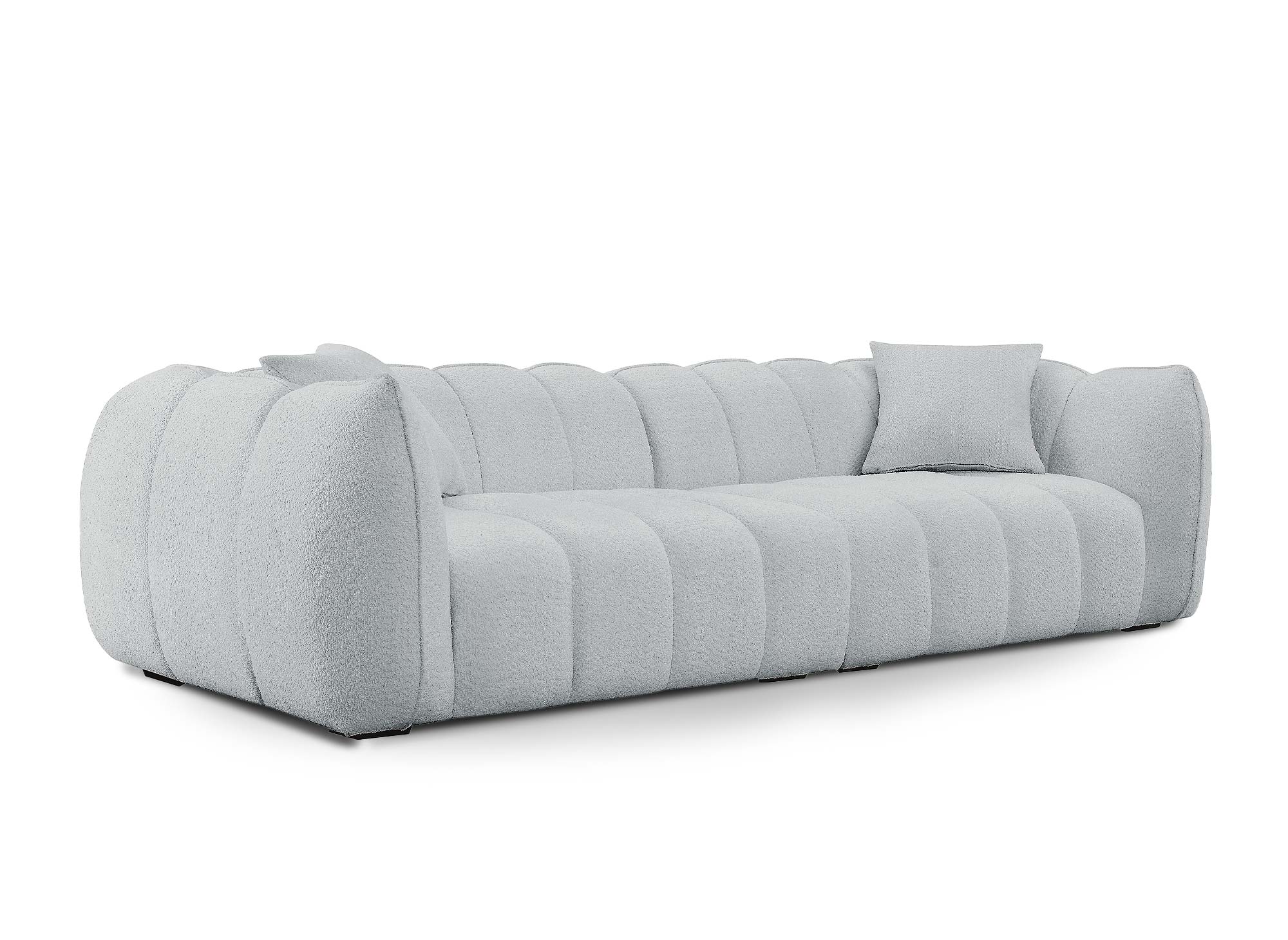 ALISSA 4-Sitzer-Sofa in grauer Schaffelloptik