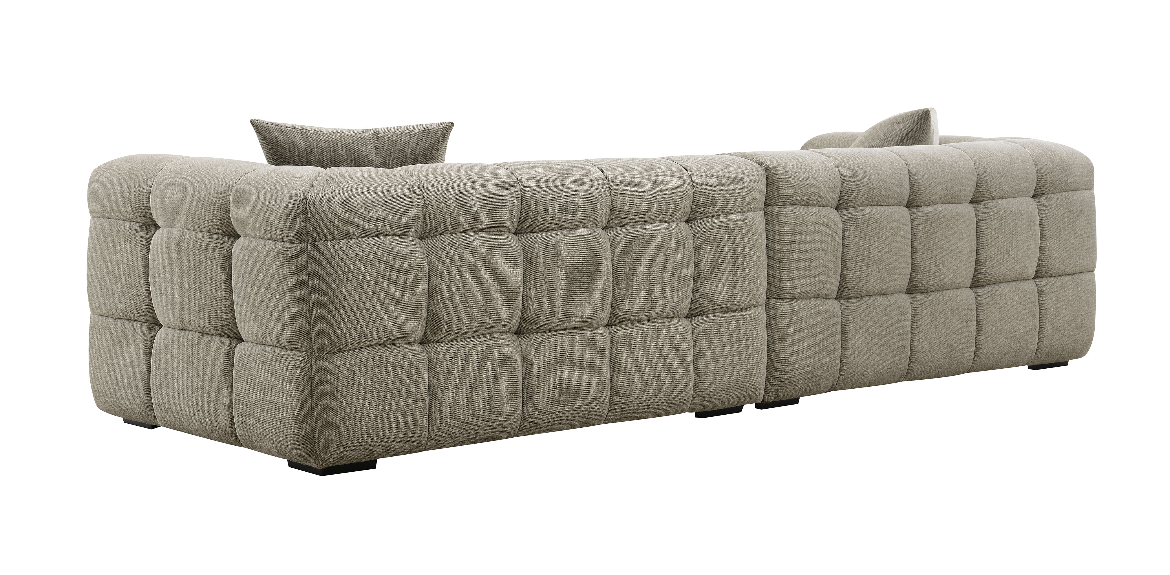 BELLA 4-Sitzer-Sofa mit festem Sitz in taupefarbenem Stoff