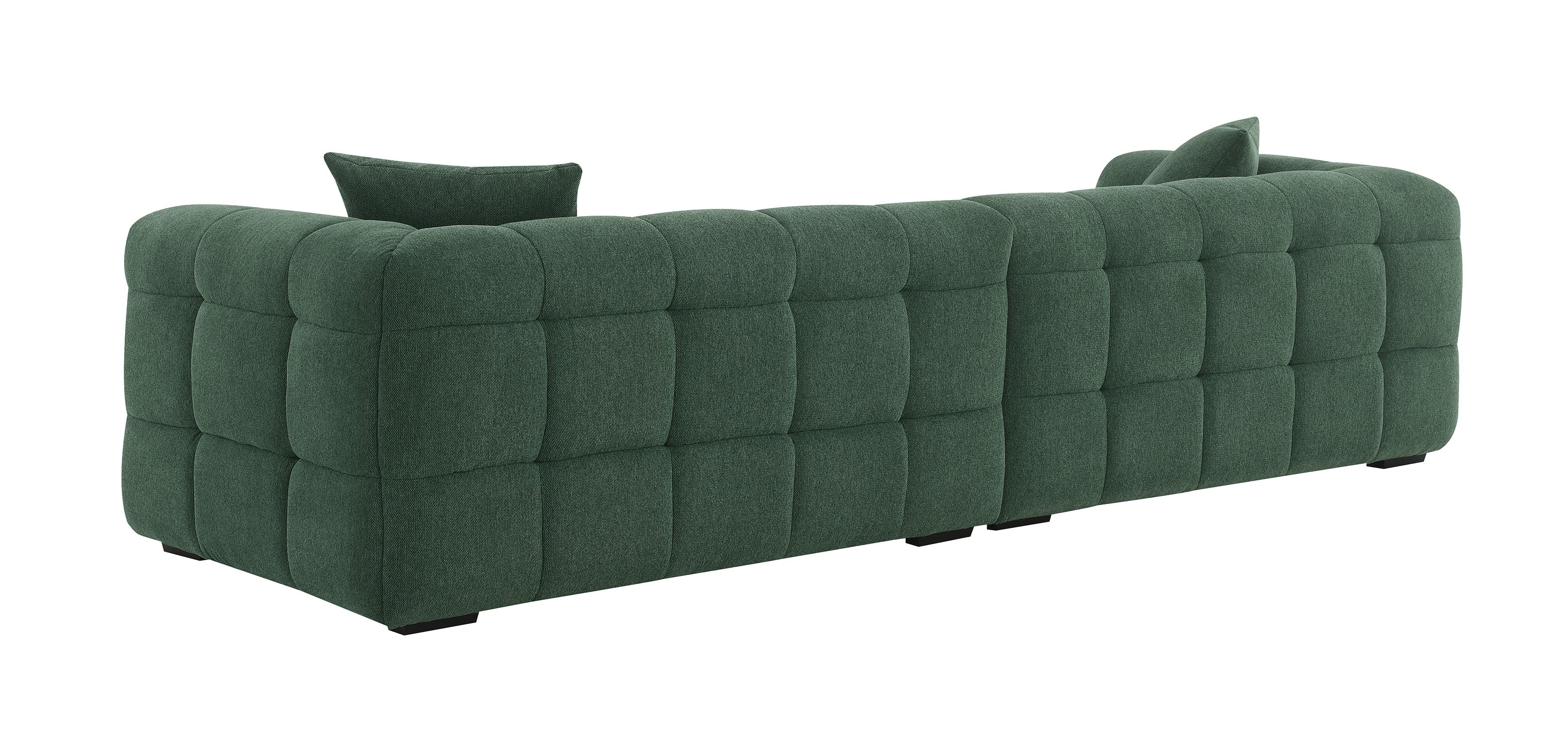 BELLA 4-Sitzer-Sofa mit festem Sitz in grünem Stoff