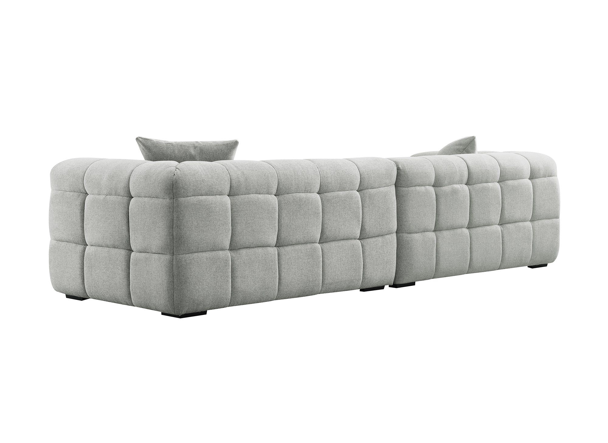 BELLA 4-Sitzer-Sofa mit festem Sitz in grauem Stoff