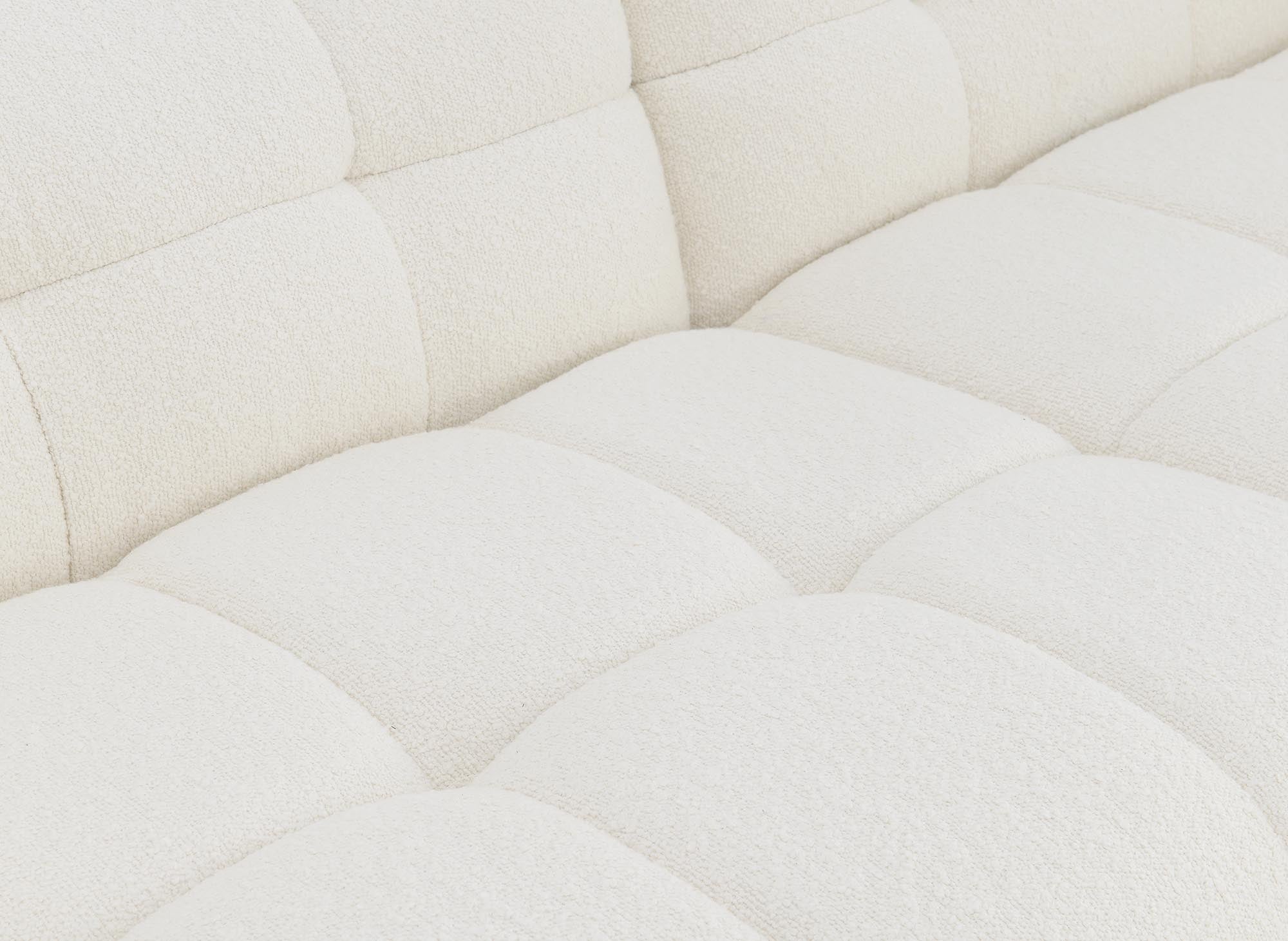 BELLA 3-Sitzer-Sofa mit festem Sitz in cremeweißer Schaffelloptik