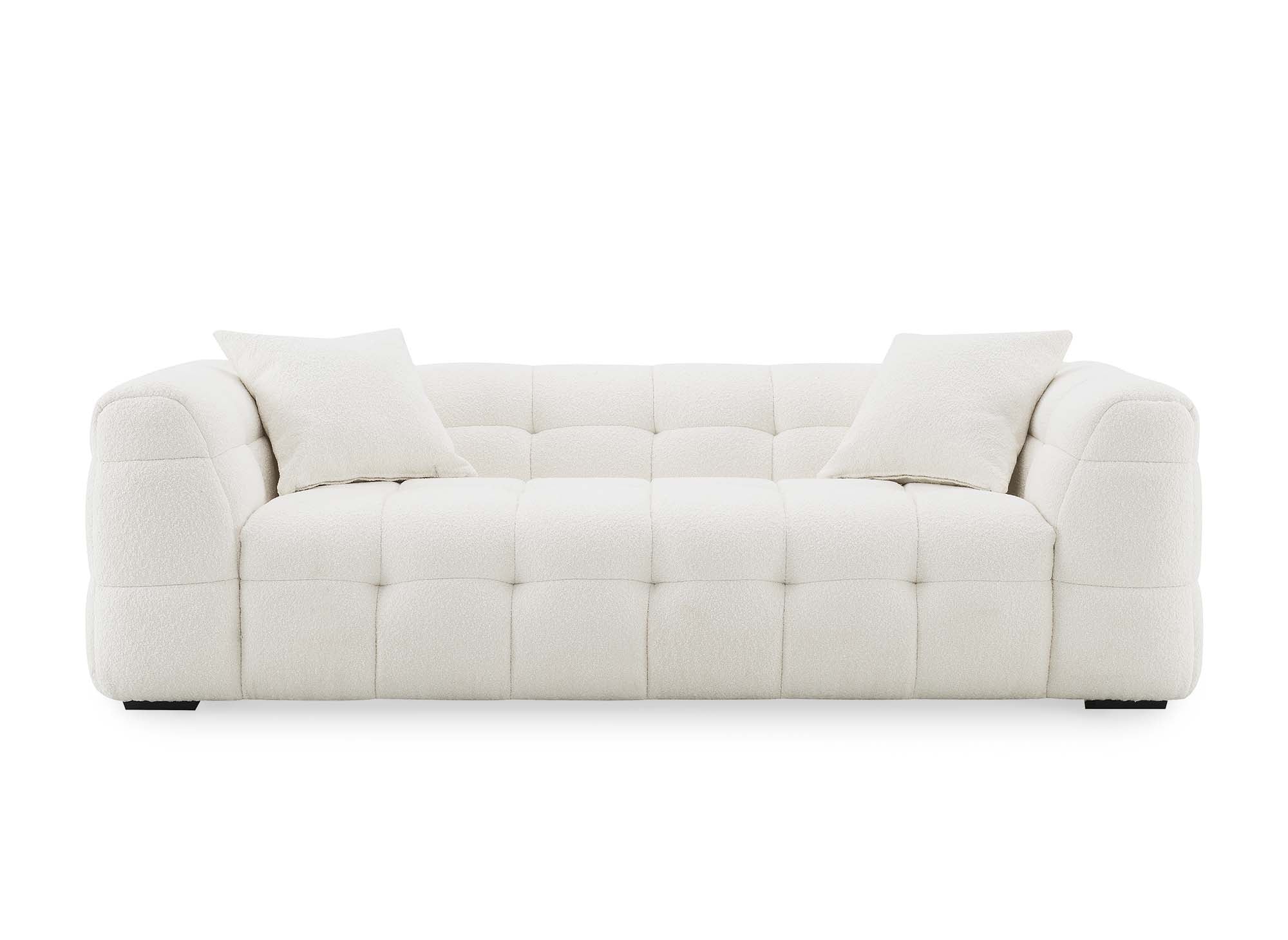 BELLA 3-Sitzer-Sofa in ecruweißem Schaffelleffekt