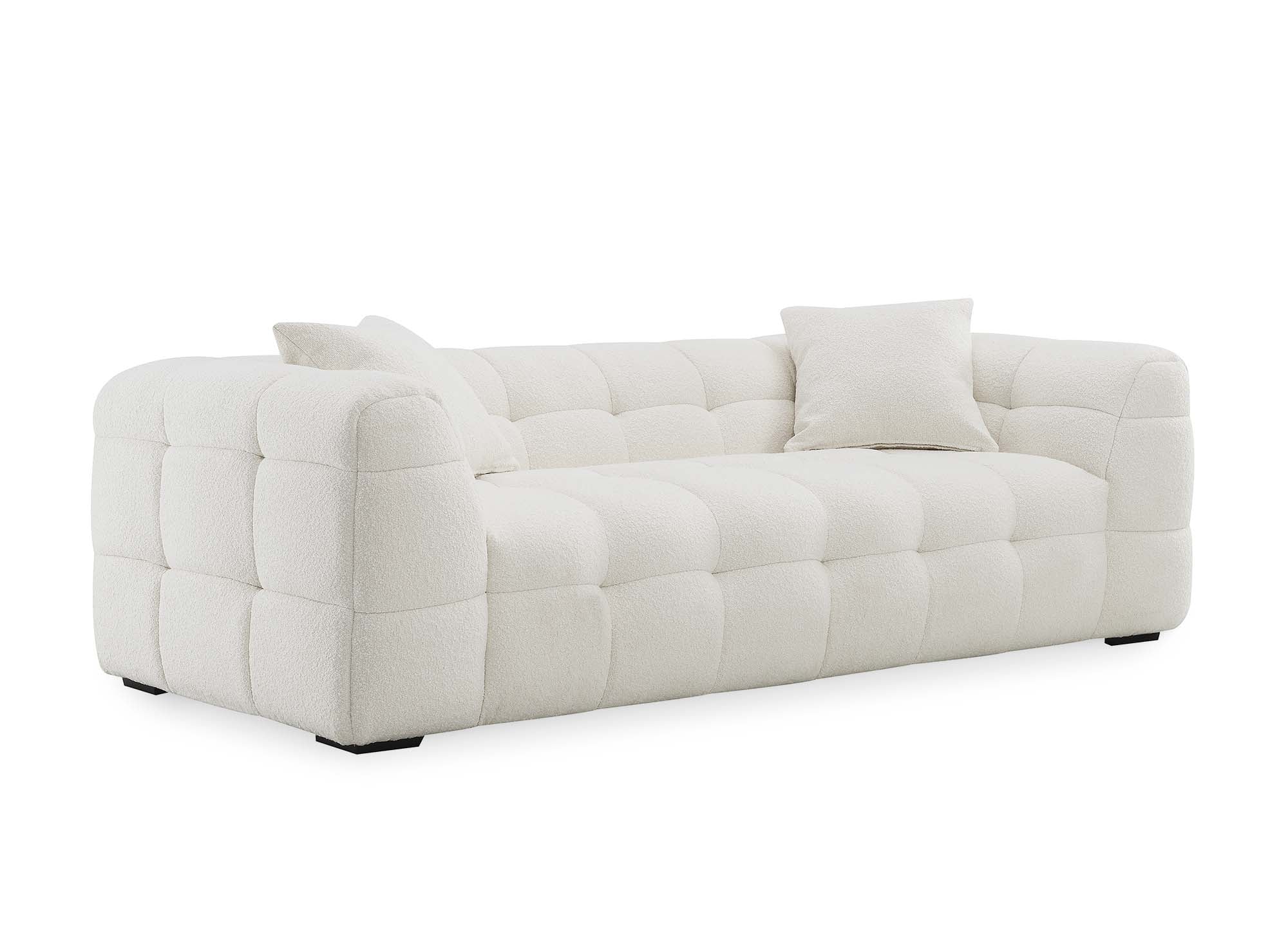 BELLA 3-Sitzer-Sofa in ecruweißem Schaffelleffekt