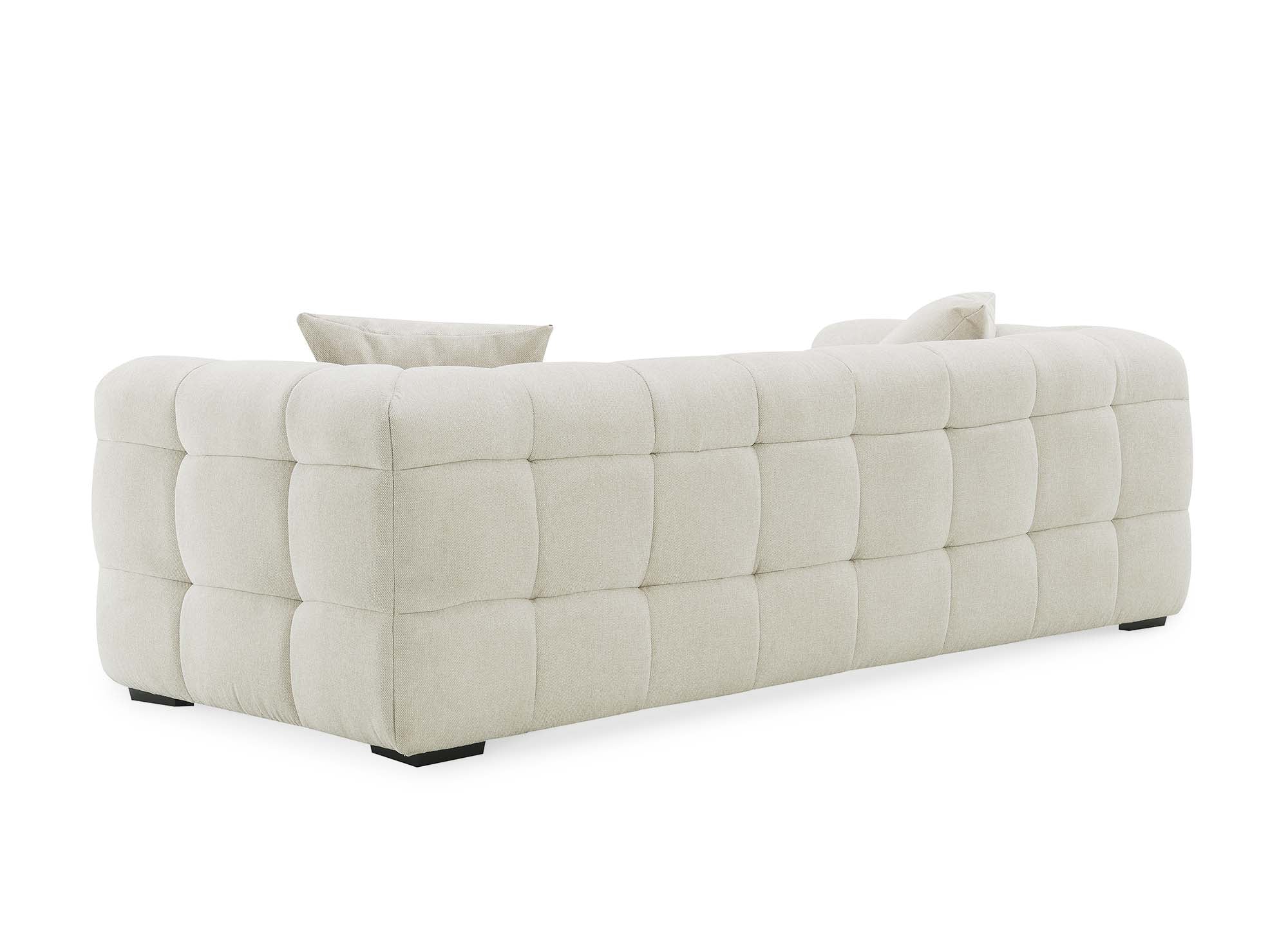 BELLA 3-Sitzer-Sofa mit festem Sitz in beigem Stoff