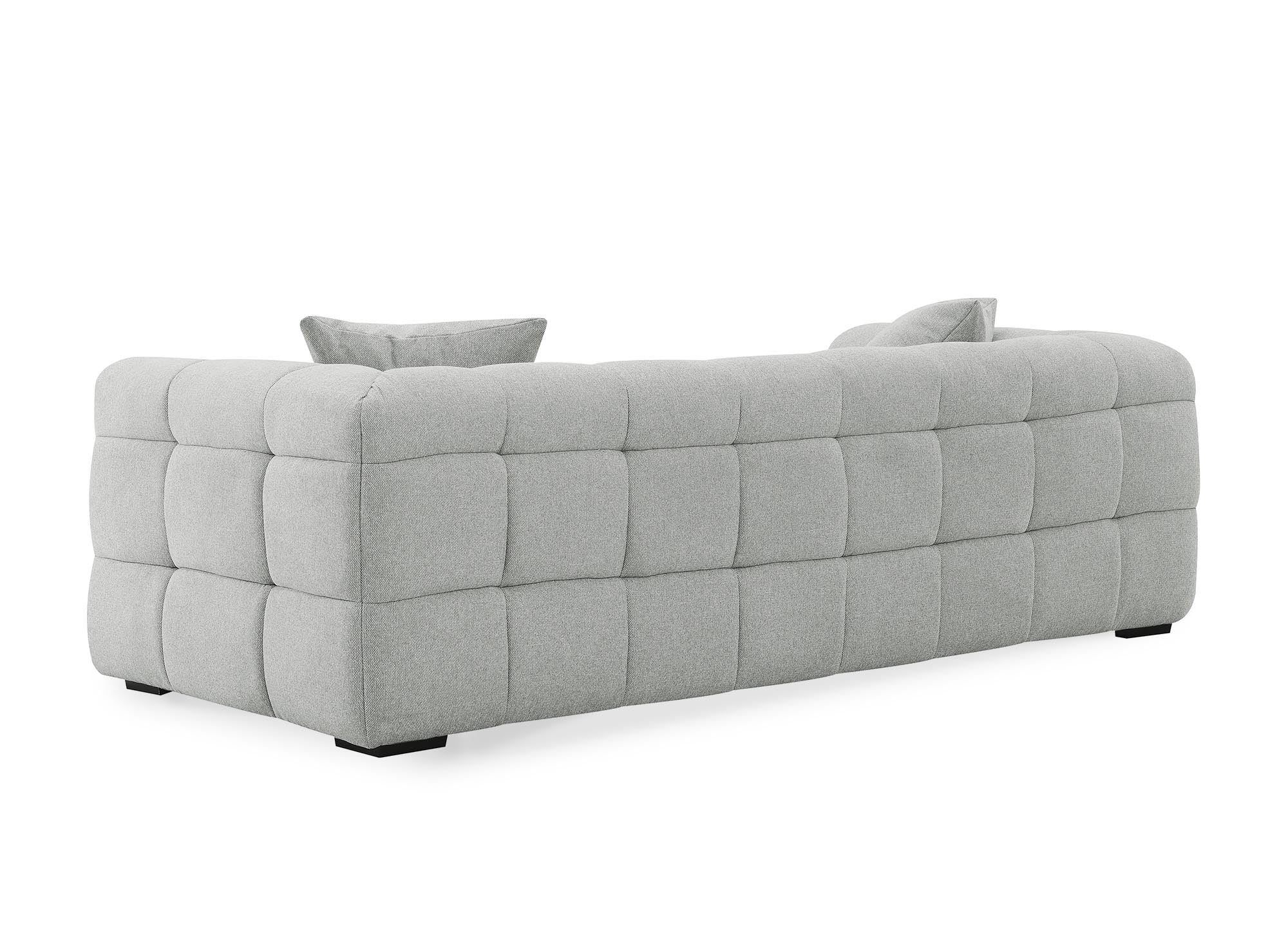BELLA 3-Sitzer-Sofa mit festem Sitz in grauem Stoff