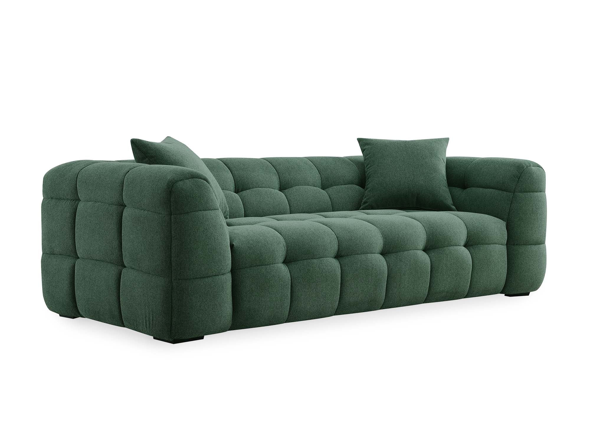 BELLA 3-Sitzer-Sofa aus grünem Stoff